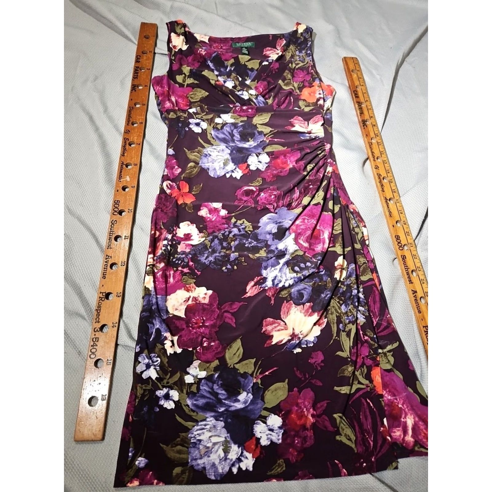 Ralph Lauren Lauren Ralph Lauren Dress Womens Sz 12 Multicolor Floral Shift Ruched Midi Shirt Dress Womens Size 12 Multicolor Floral Shift Ruched Midi Size XL / US 12-14 / IT 48-50 - 3 Thumbnail