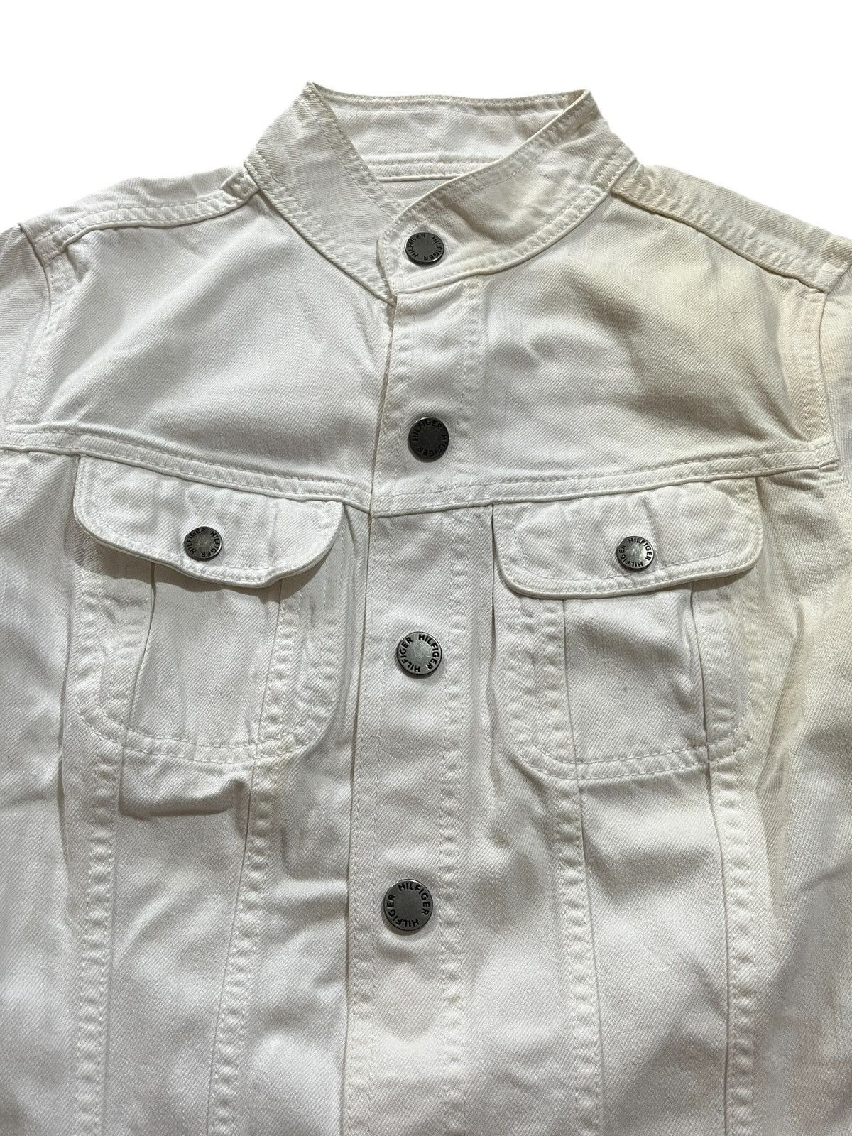 Tommy Hilfiger 1990s Tommy Hilfiger White Jeans Jacket Size S / US 4 / IT 40 - 3 Thumbnail