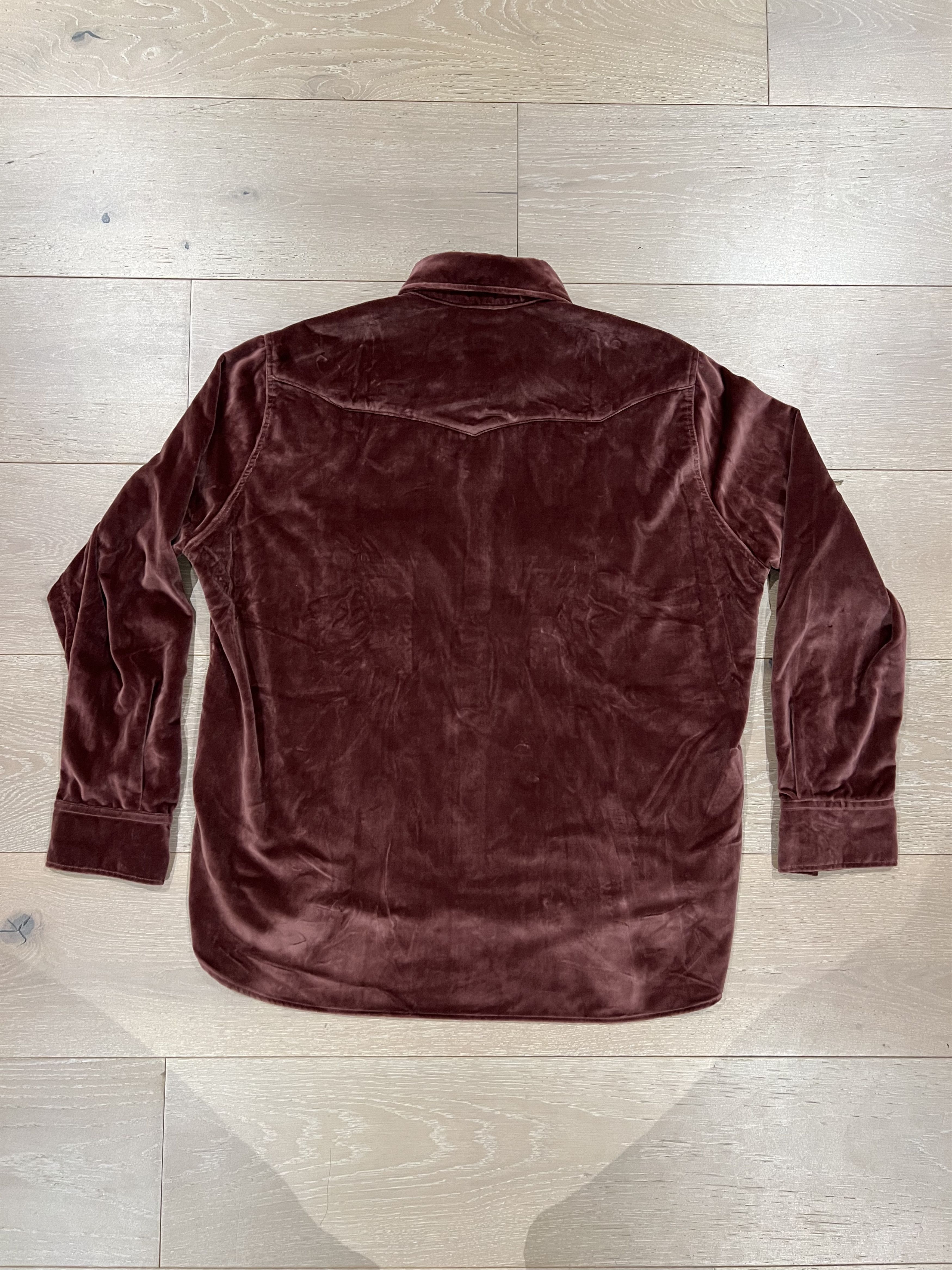 WYTHE 💚 Wythe Velvet Pearlsnap Shirt Plum Large NEW Size US L / EU 52-54 / 3 - 5 Thumbnail