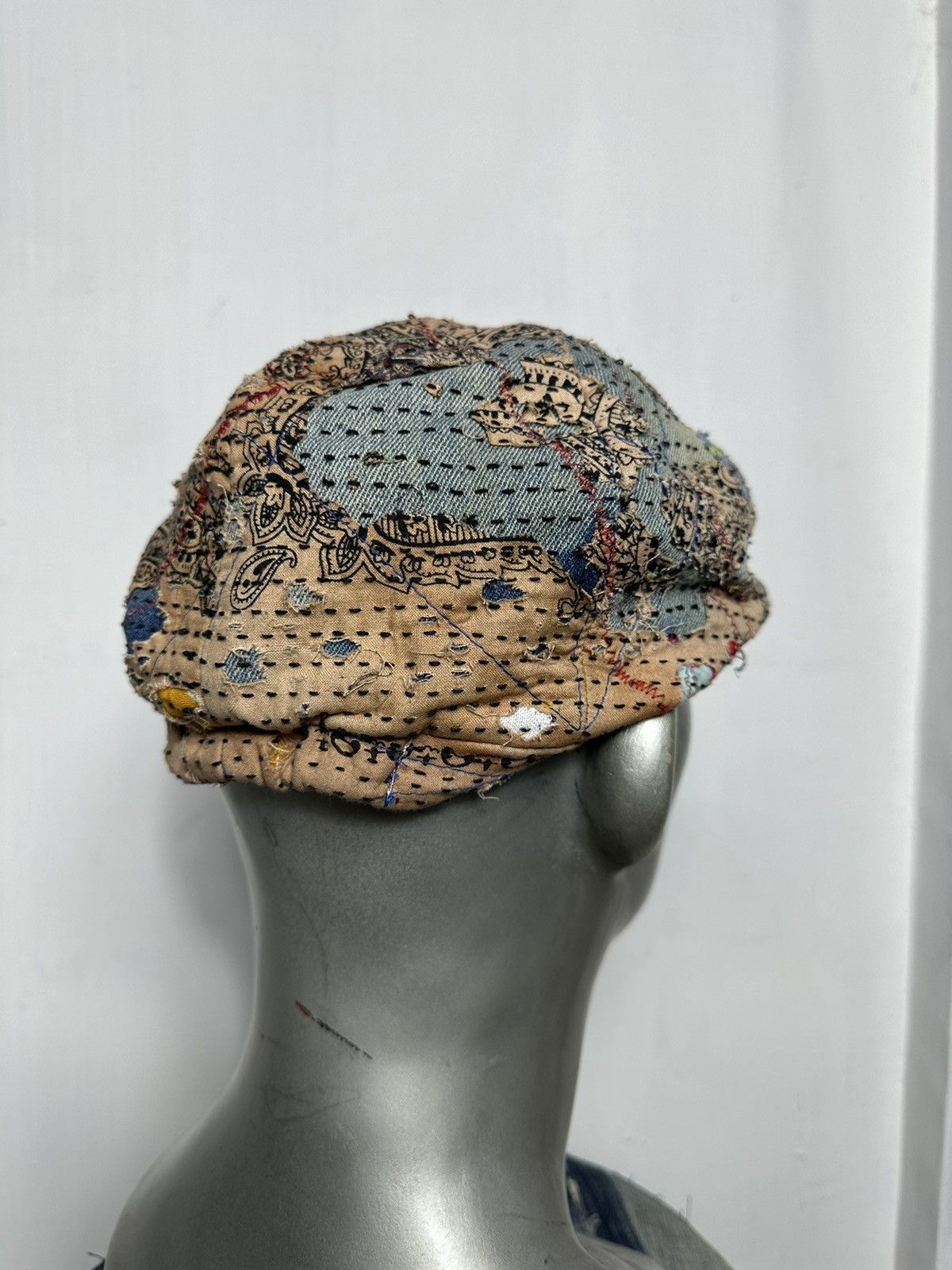 Handmade Custom Made Distressed Paisley Boro Patchwork Newsboy hats Size ONE SIZE - 10 Thumbnail
