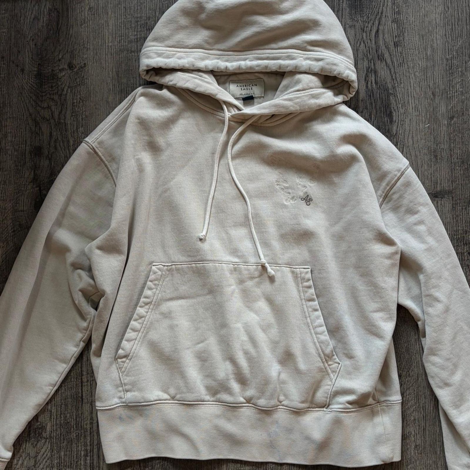 American Eagle Outfitters Beige embroidered american eagle hoodie Size XS / US 0-2 / IT 36-38 - 2 Thumbnail