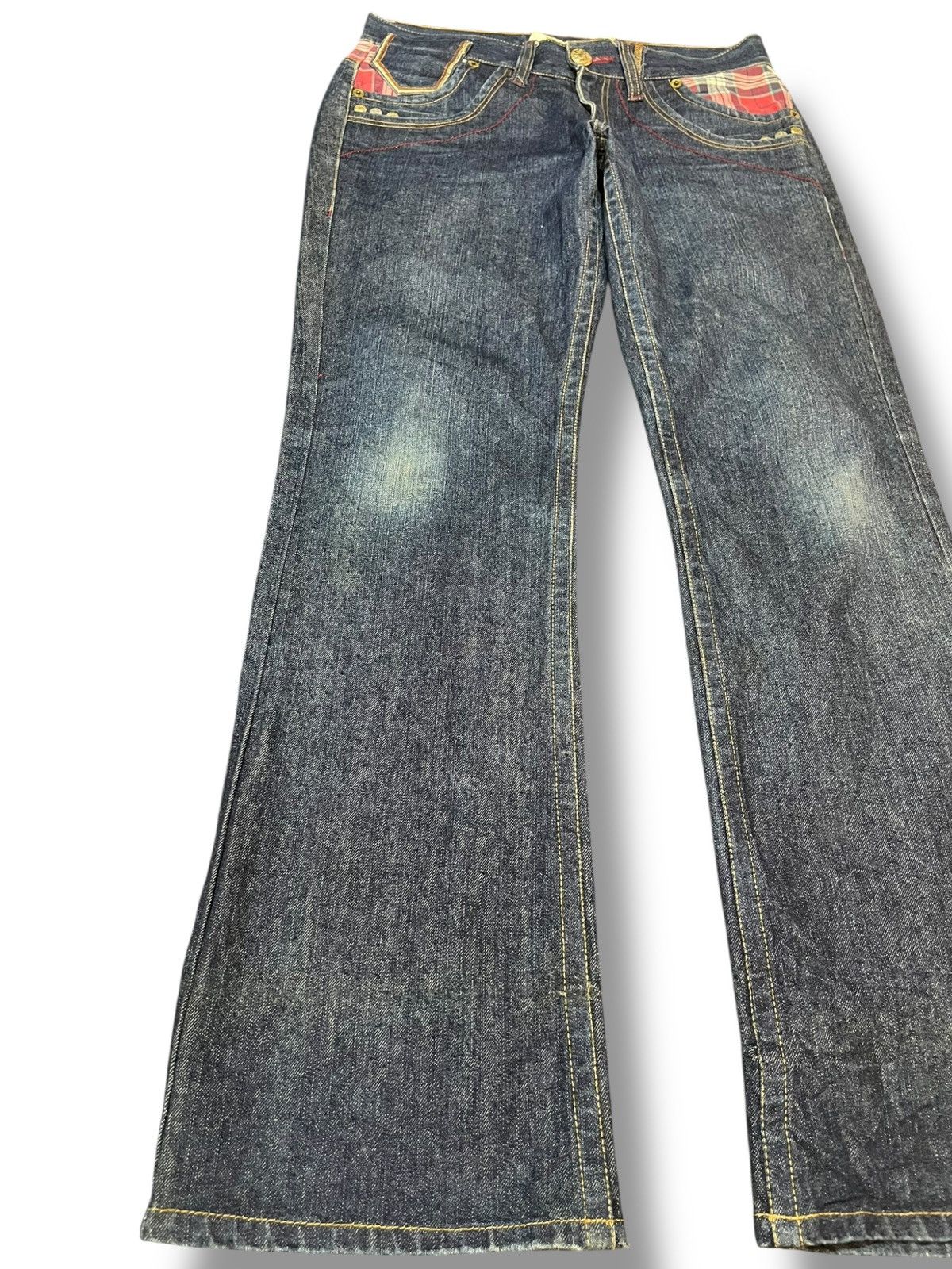Japanese Brand Vintage Oilcake Unique Design Back Pocket Denim Size US 33 - 5 Thumbnail