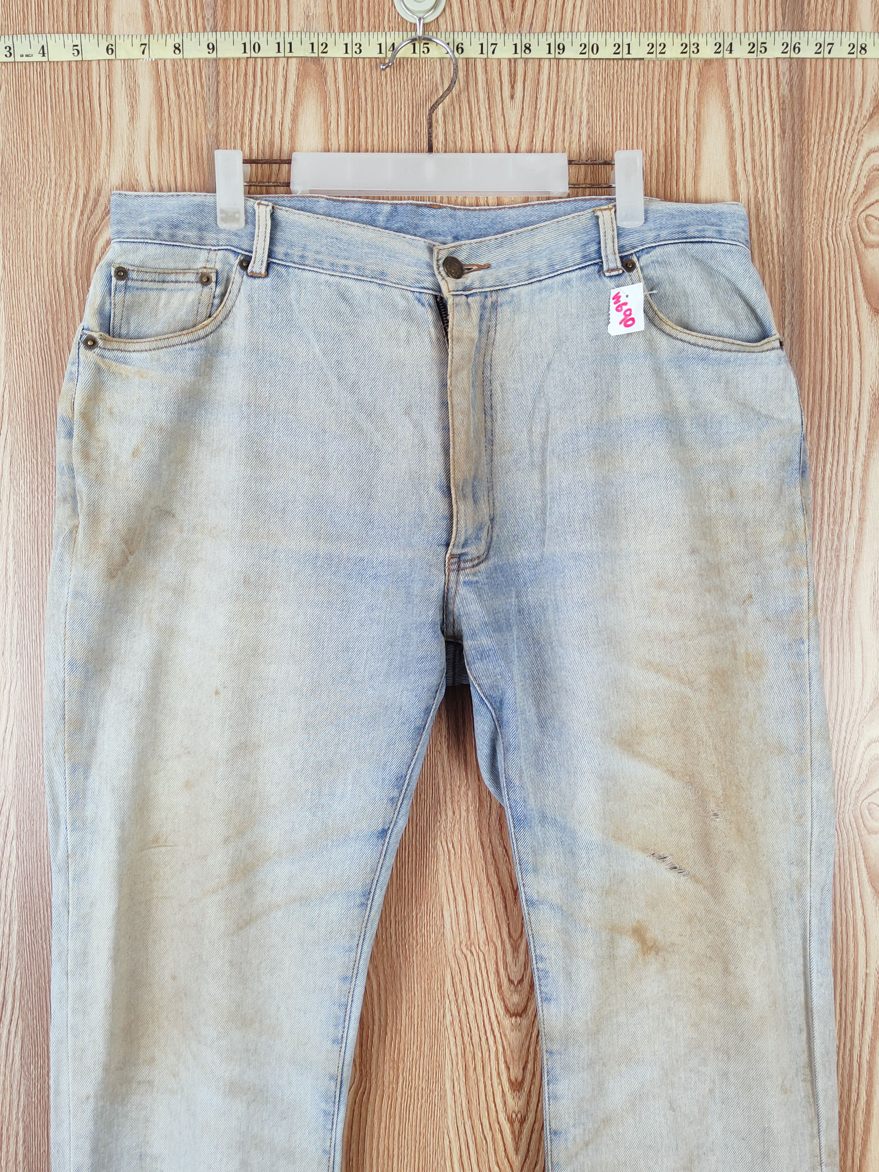 Japanese Brand OSJ Blue Faded Distressed Ripped Jeans #W690 Size US 36 / EU 52 - 2 Thumbnail