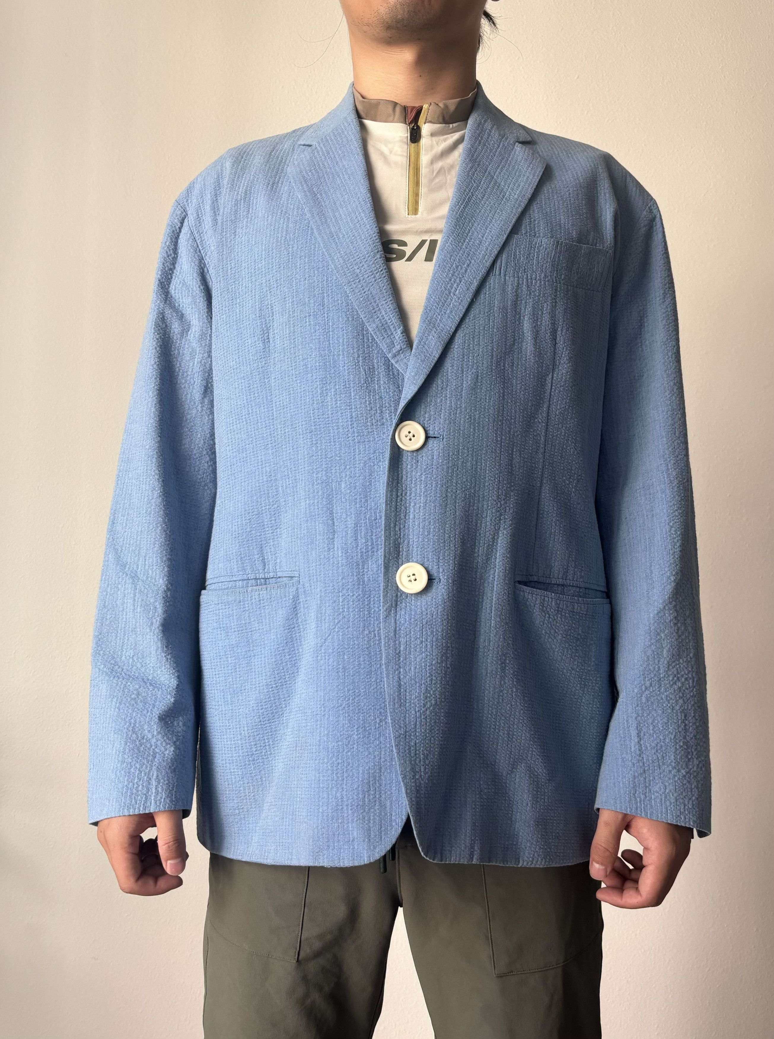 Japanese Brand × N.Hoolywood N. Hoolywood Blue loose fit blazer size M seersucker Size 40R - 2 Thumbnail