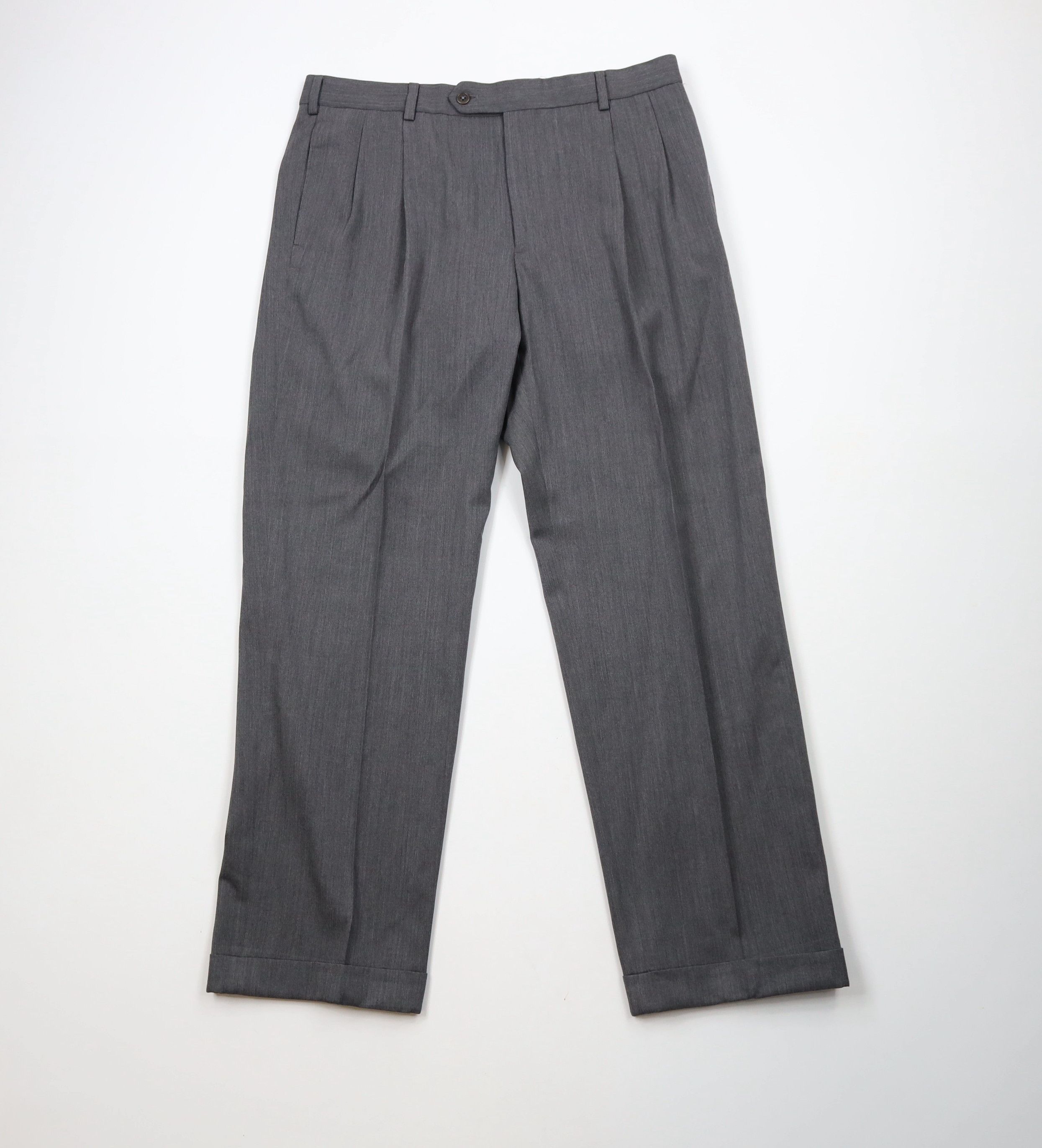 Brooks Brothers × Vintage Vintage Brooks Brothers Madison Wide Leg Chino Pants Gray Size US 34 / EU 50 - 1 Thumbnail