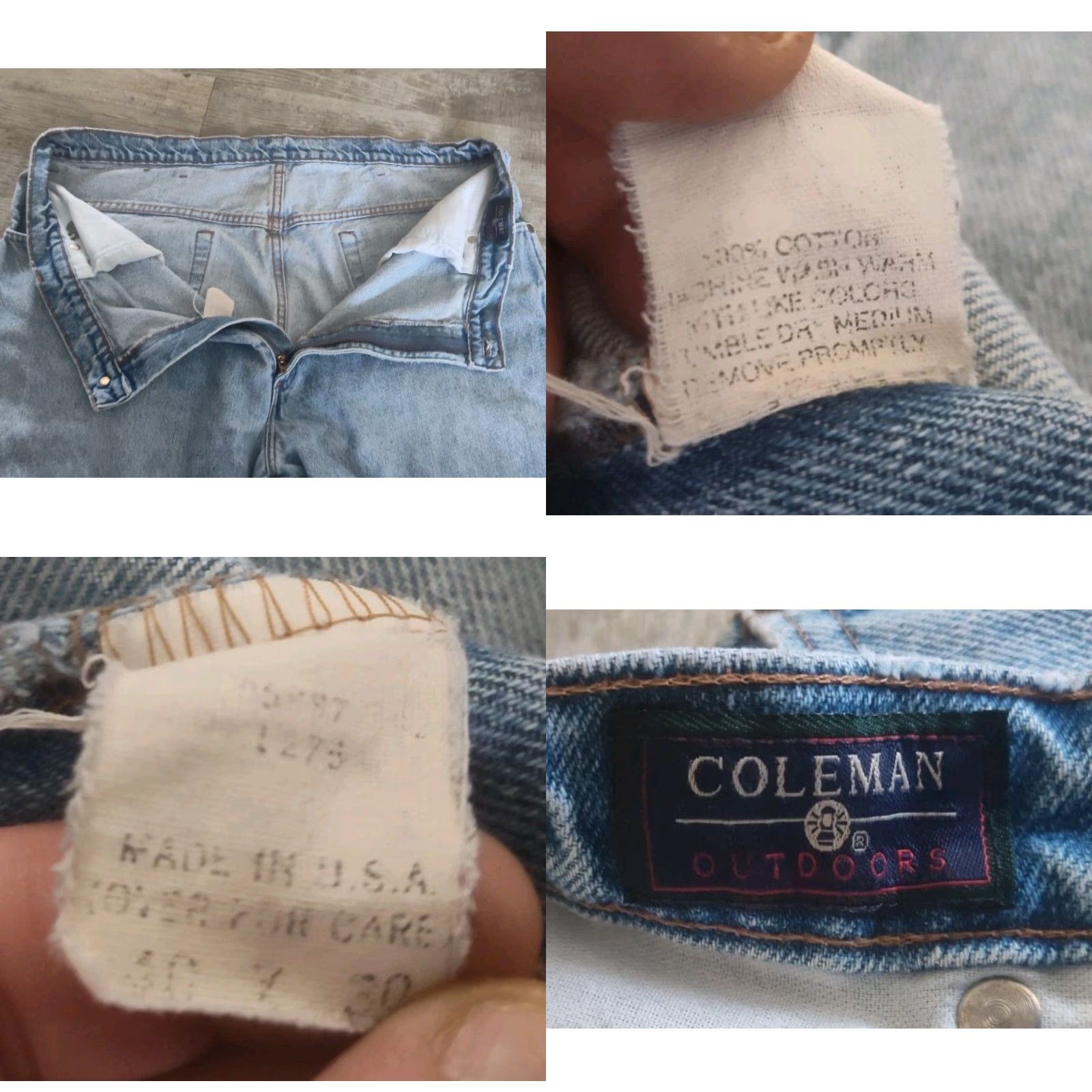 Vintage Vtg Coleman Outdoors Made In USA Men's Blue Jeans 40X30 Distressed VHTF Rare Size US 40 / EU 56 - 8 Thumbnail