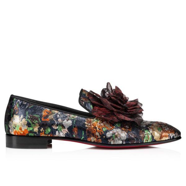 Christian Louboutin o1s1wg111224 Dandyflor Flat Tissu Lame in Multicolor Size US 12 / EU 45 - 2 Thumbnail