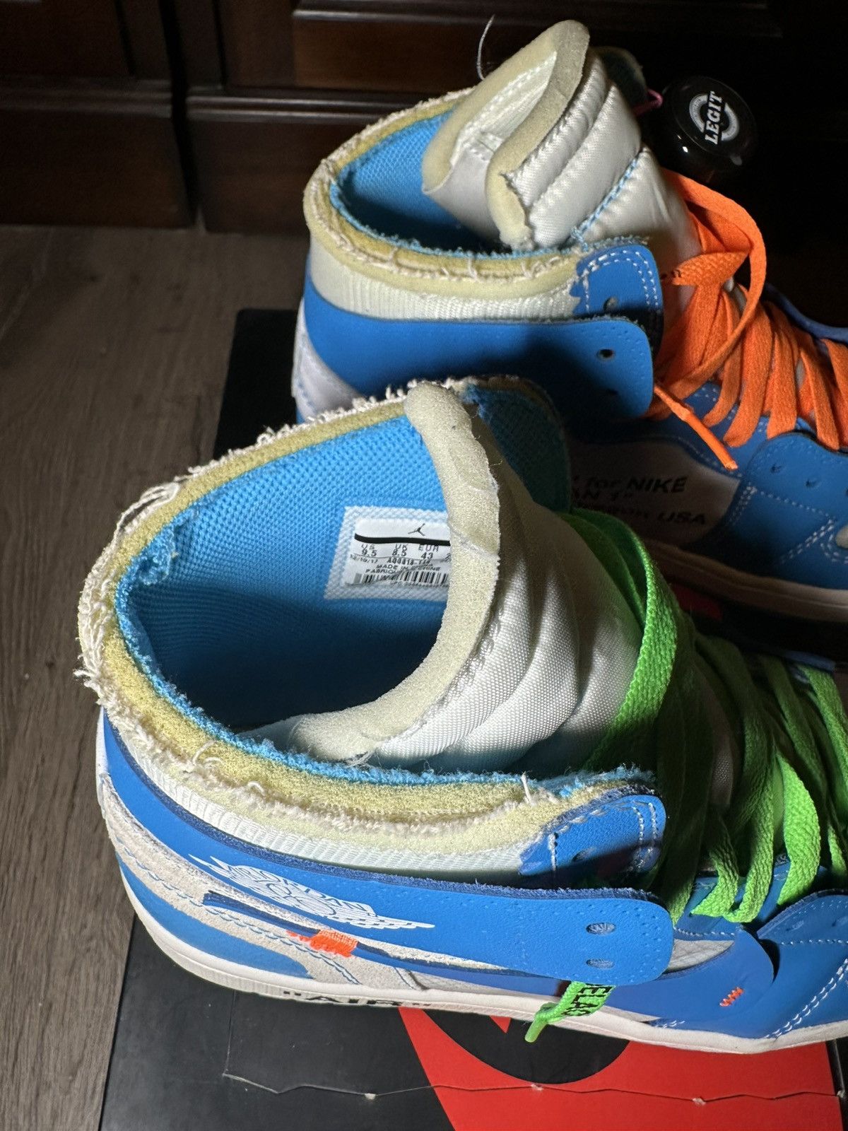 Jordan Brand × Off-White OFF WHITE JORDAN 1 UNC Size US 9.5 / EU 42-43 - 4 Thumbnail