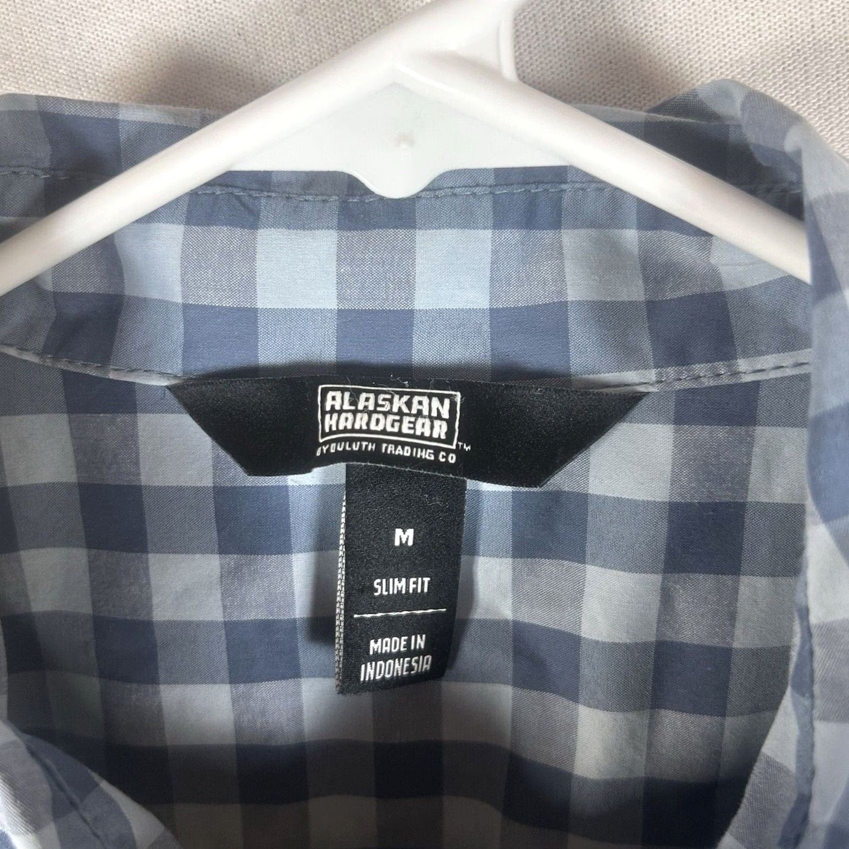 Vintage Alaskan Hardgear Button Up Shirt Blue Check Slim Fit Mens M Snap S/S Knit Cotton Blend Size US M / EU 48-50 / 2 - 3 Thumbnail
