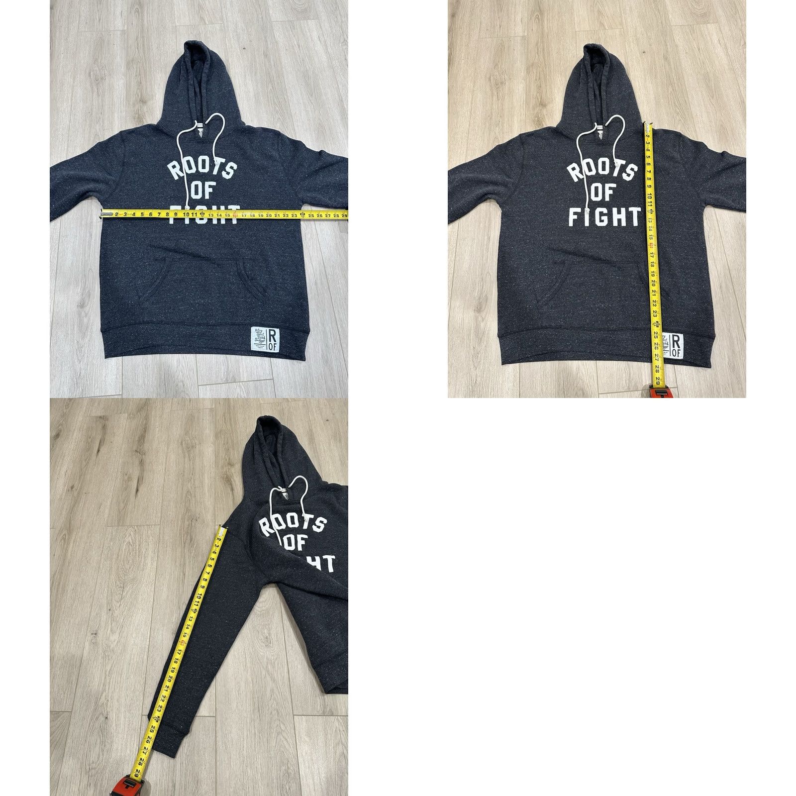 Roots VINTAGE Roots Of Fight Hoodie Shirt Mens Large Black Heather Triblend Fleece Pullover Size US L / EU 52-54 / 3 - 9 Thumbnail
