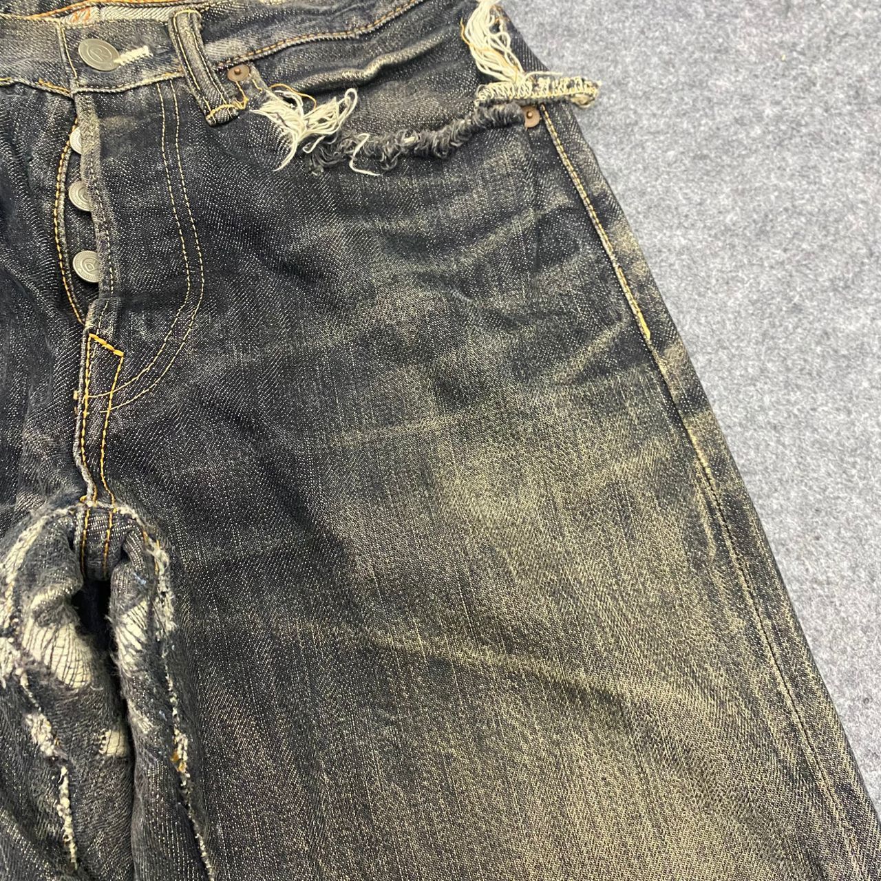45rpm 💥Best Offer💥Vintage 45 RPM Distressed Denim Size US 29 - 10 Thumbnail
