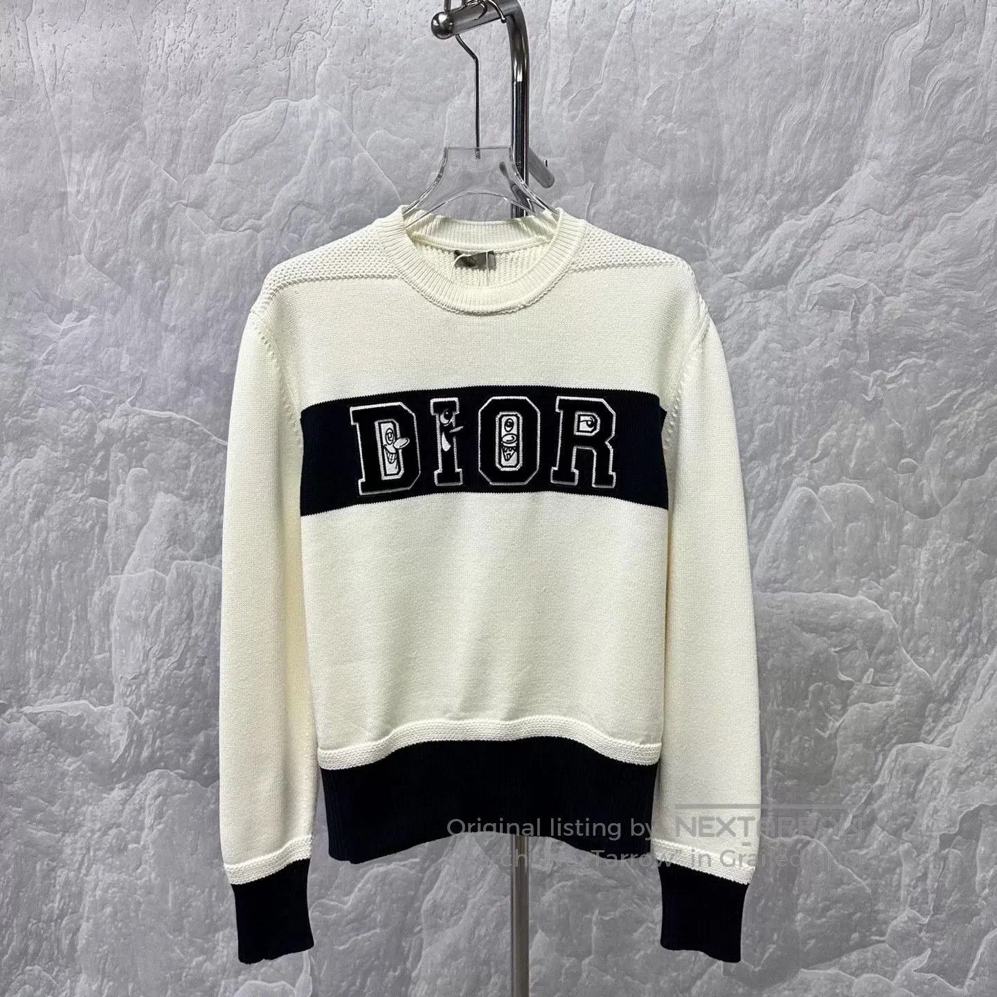 Dior dior logo knitted sweater in cream color. Size L / US 10 / IT 46 - 1 Thumbnail