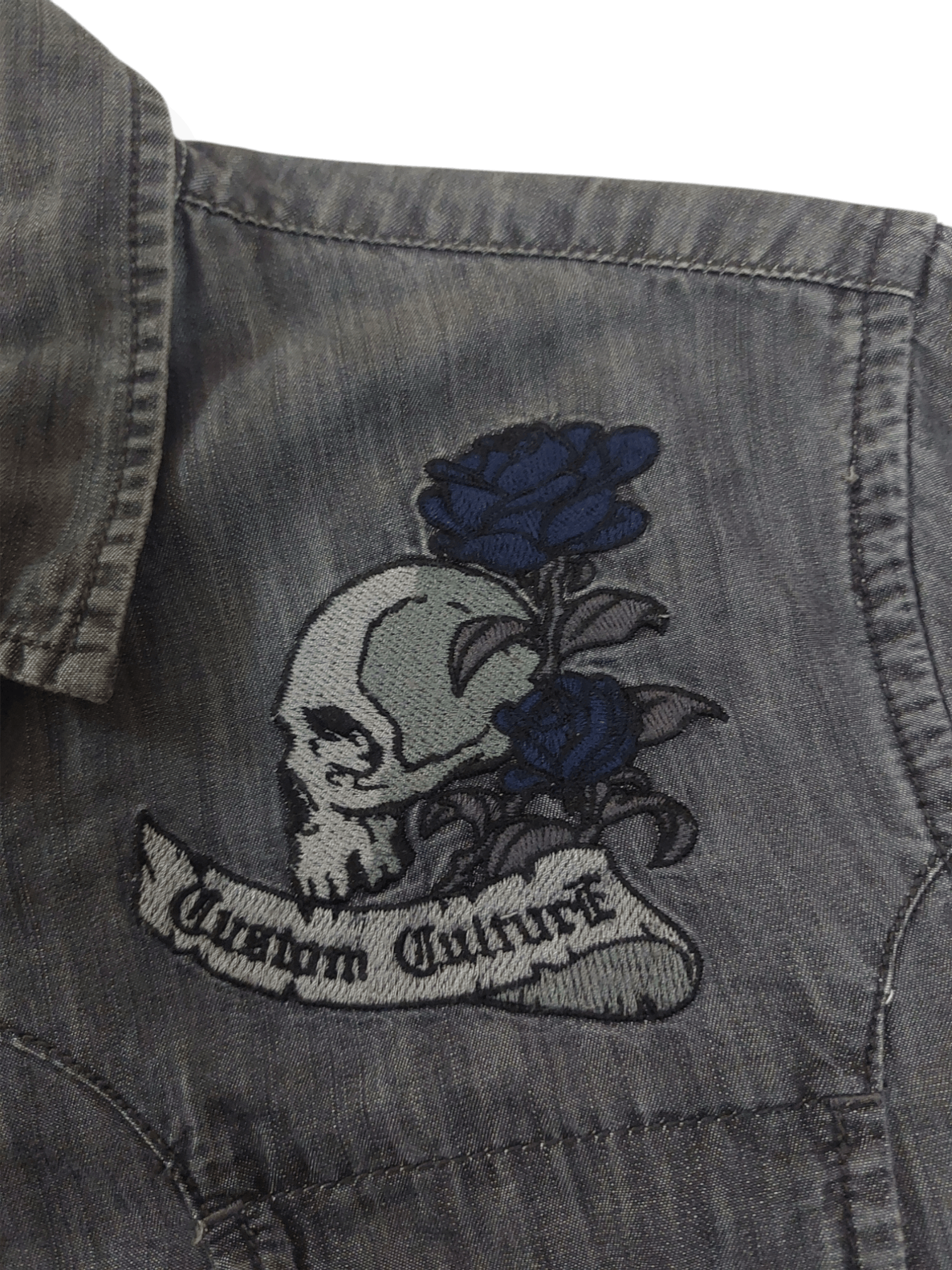 Designer Custom Culture Embroidery Skulls Head Button Ups Size US M / EU 48-50 / 2 - 7 Thumbnail