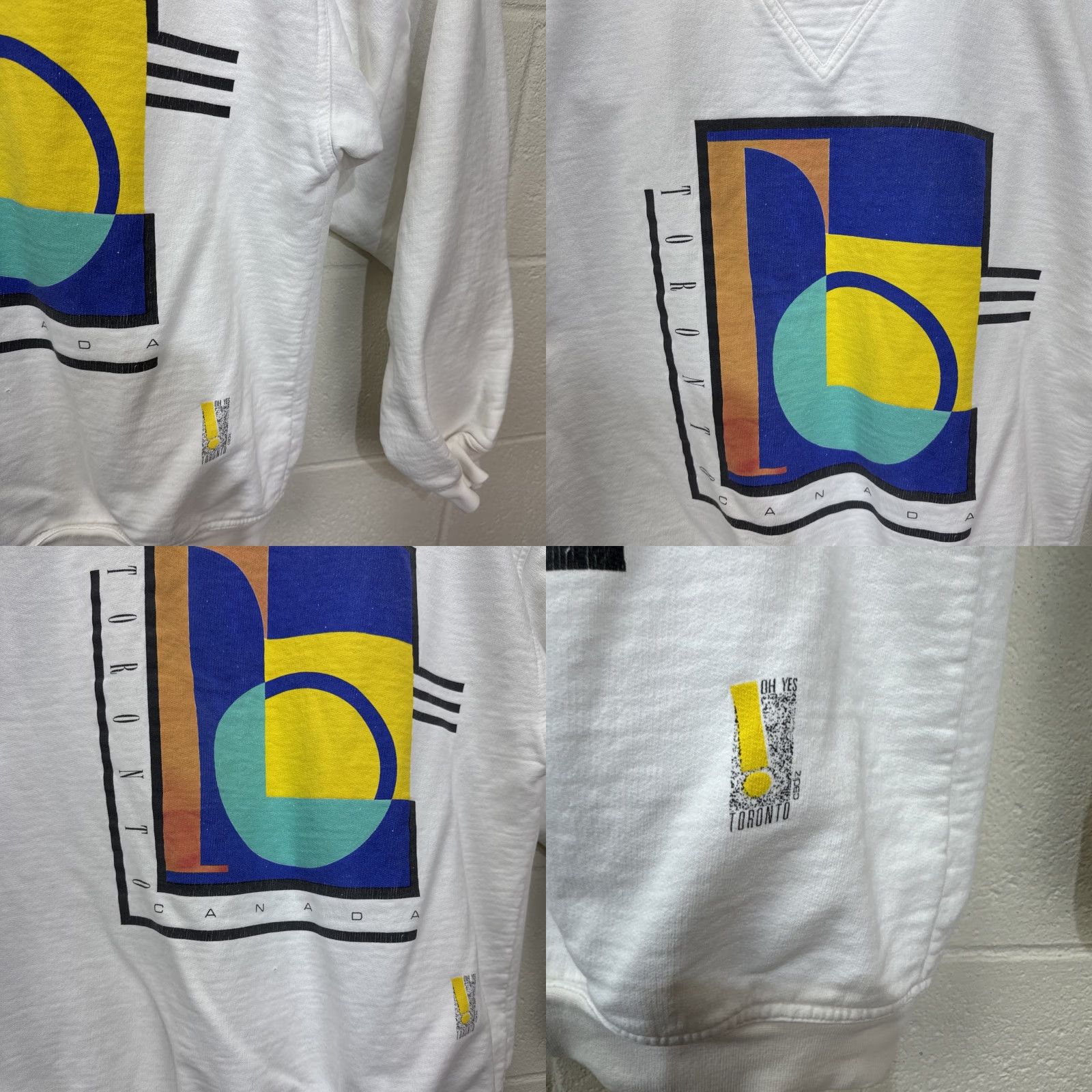Vintage VINTAGE Oh Yes Art Sweatshirt White 90s Canadian L Mens Size US L / EU 52-54 / 3 - 8 Thumbnail