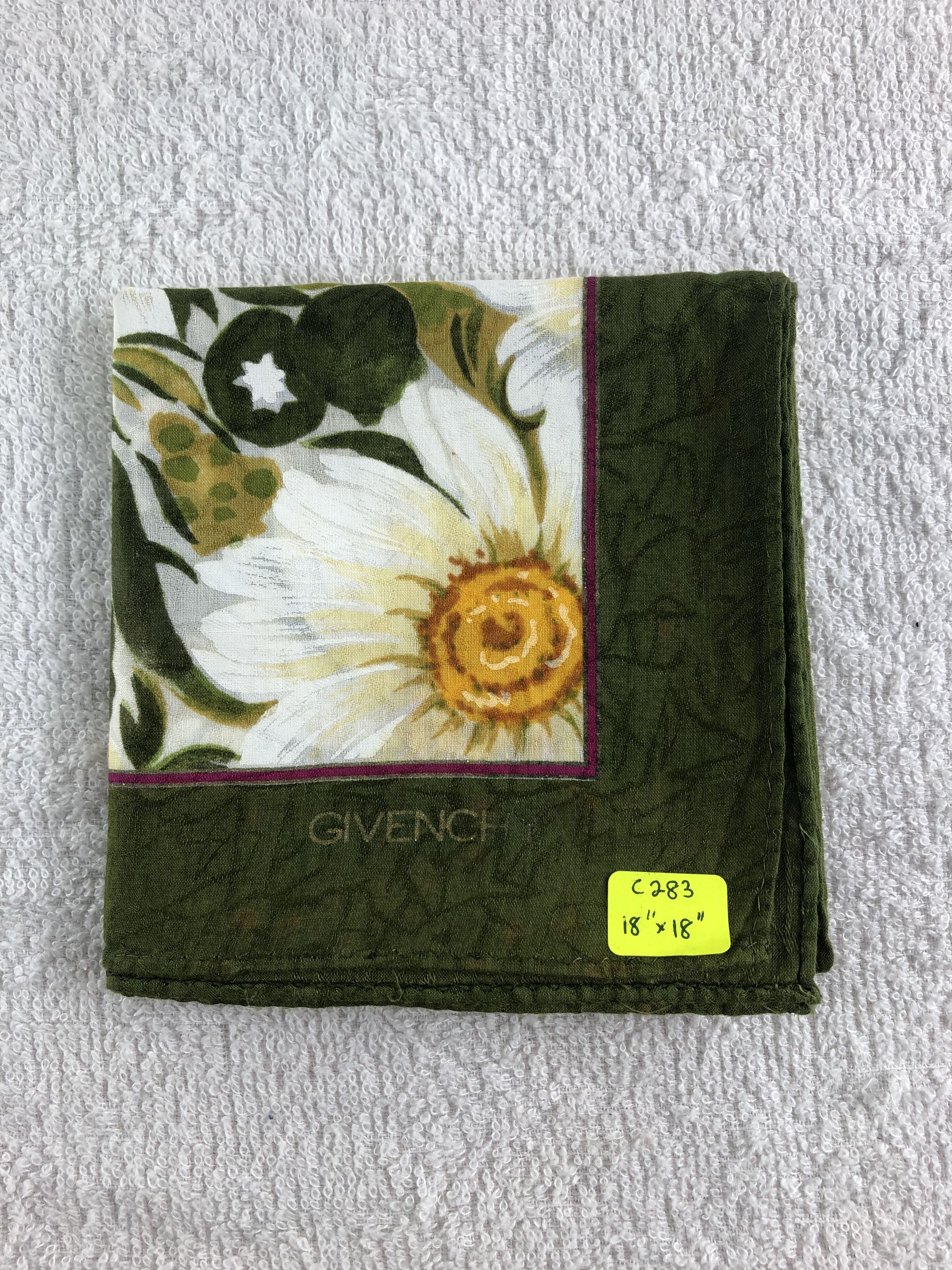 Vintage Givenchy Floral Handkerchief / Bandana / Neckerchief C283 Size ONE SIZE - 7 Thumbnail