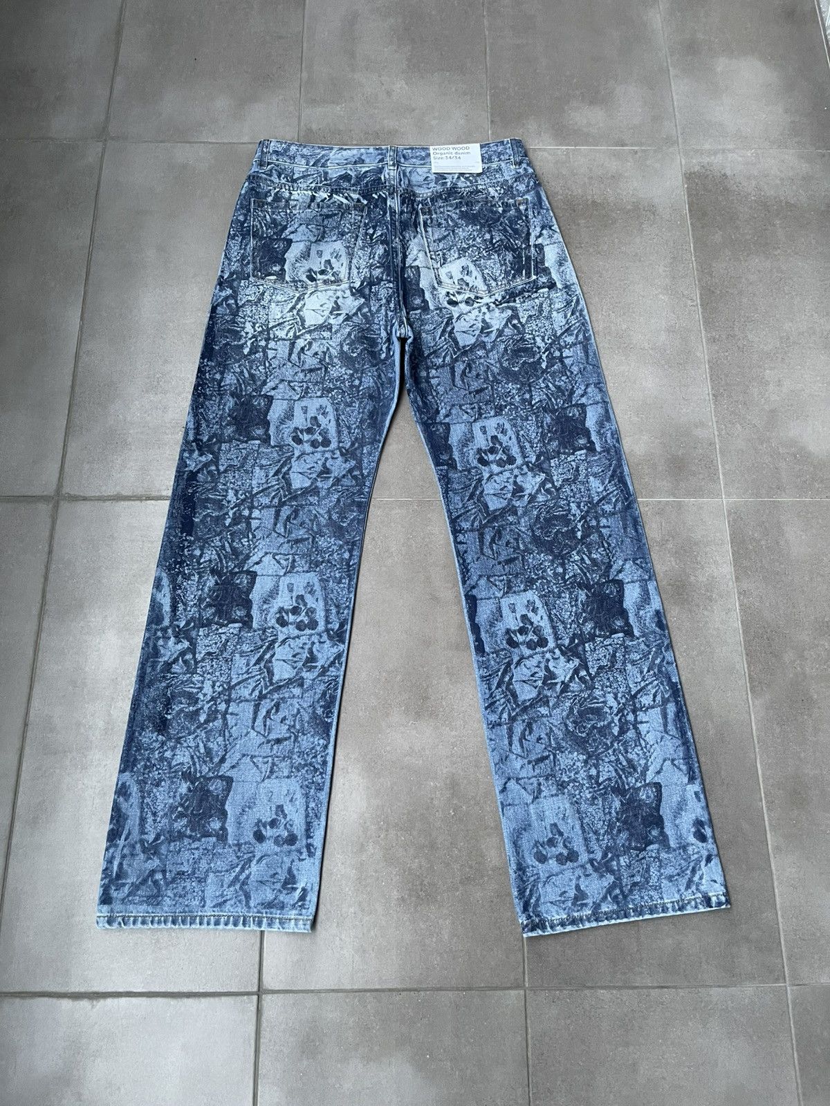Wood Wood !DS! SS24 Wood Wood Paulo Loose Leg Floral Wash Denim Pants Size US 32 / EU 48 - 14 Thumbnail