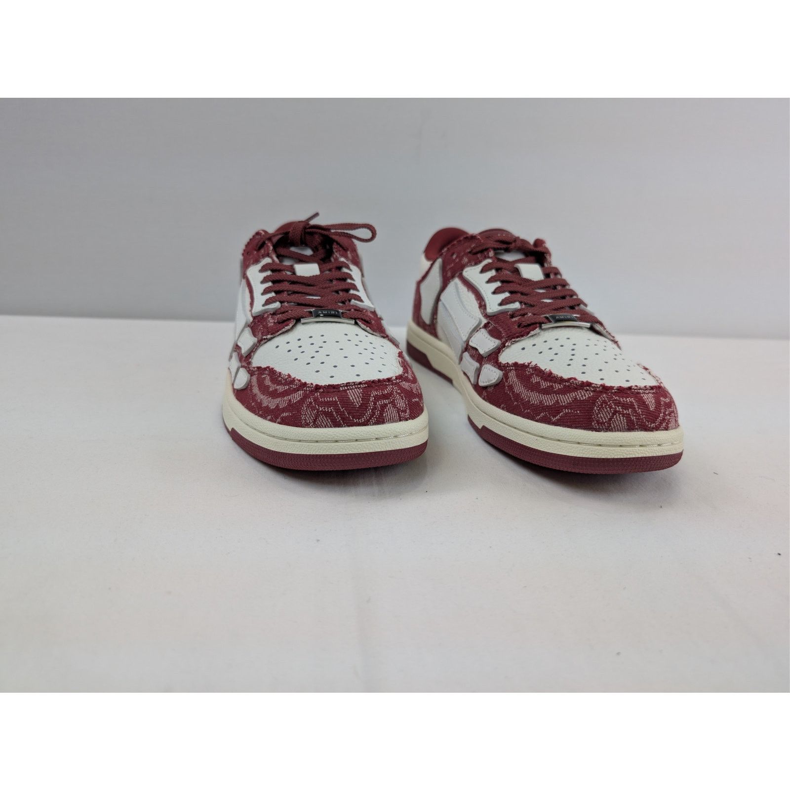 Amiri o1rshd1 Bandana Denim Skeleton Top Low Sneakers in Burgundy Size US 11 / EU 44 - 6 Thumbnail