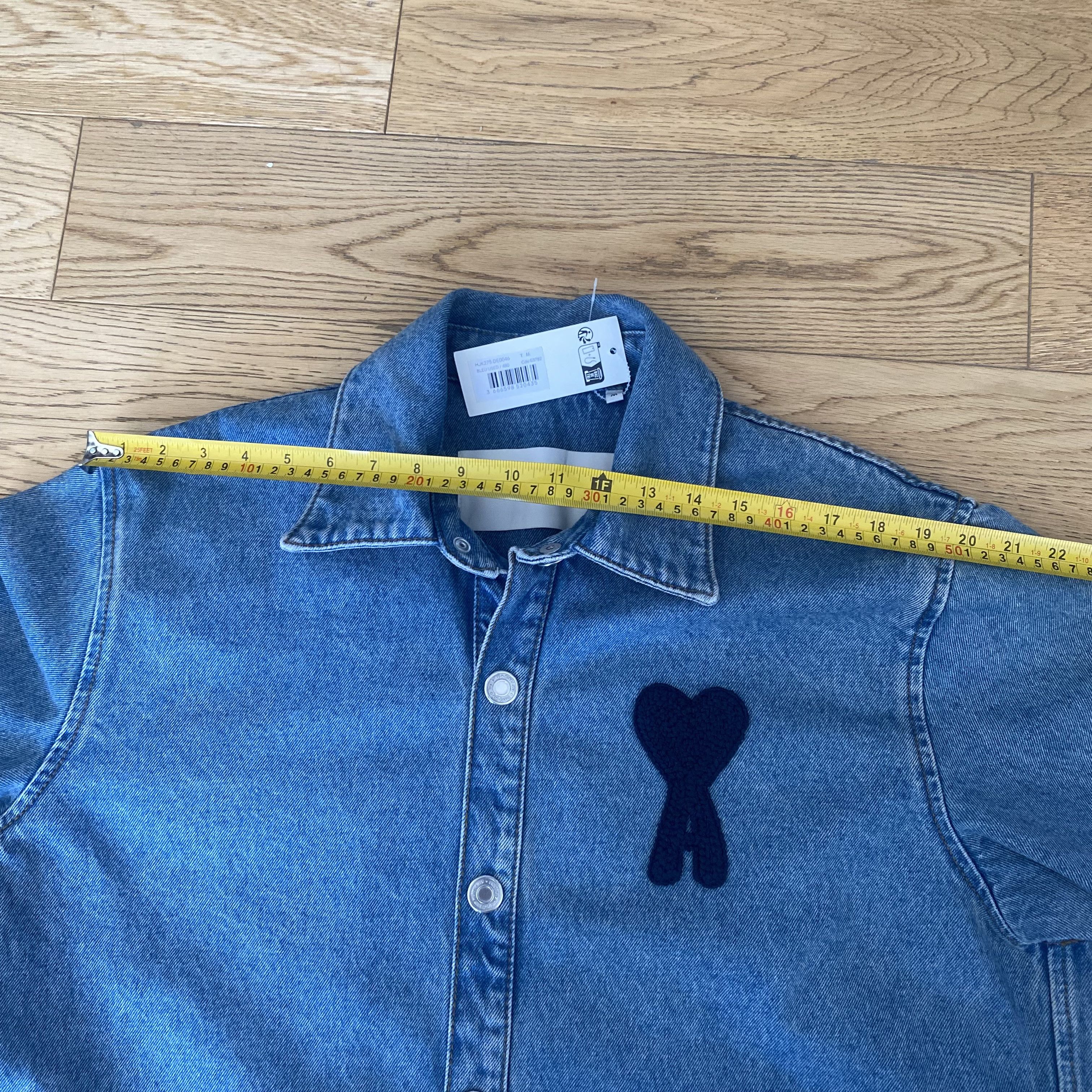 AMI Ami Paris Coeur Denim Overshirt Button Down Shirt Oversized Size US M / EU 48-50 / 2 - 12 Thumbnail