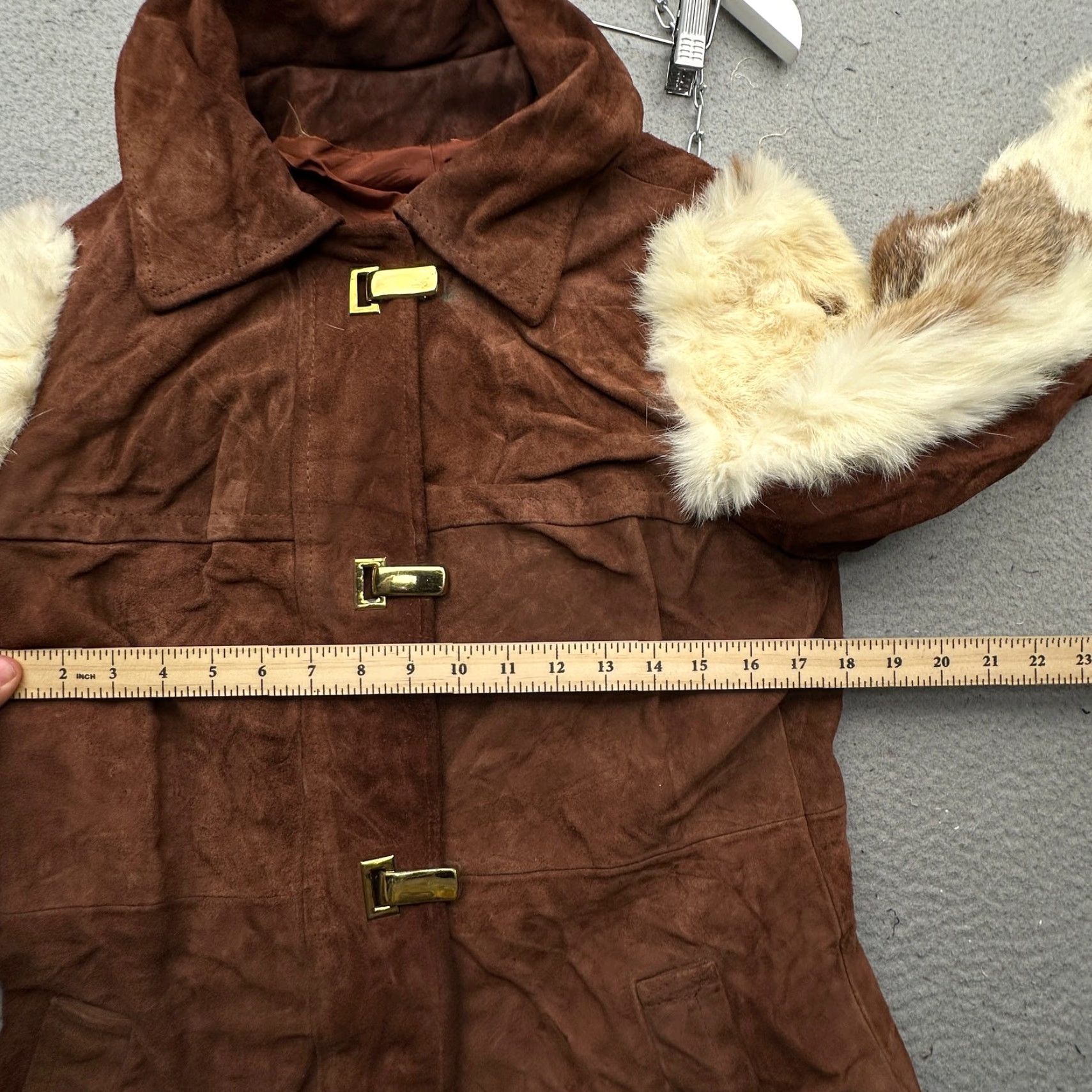 Vintage VINTAGE 70s Gutos Suede Leather Real Fur Coat Women S Brown West Germany Buckle Coat Size S / US 4 / IT 40 - 4 Thumbnail