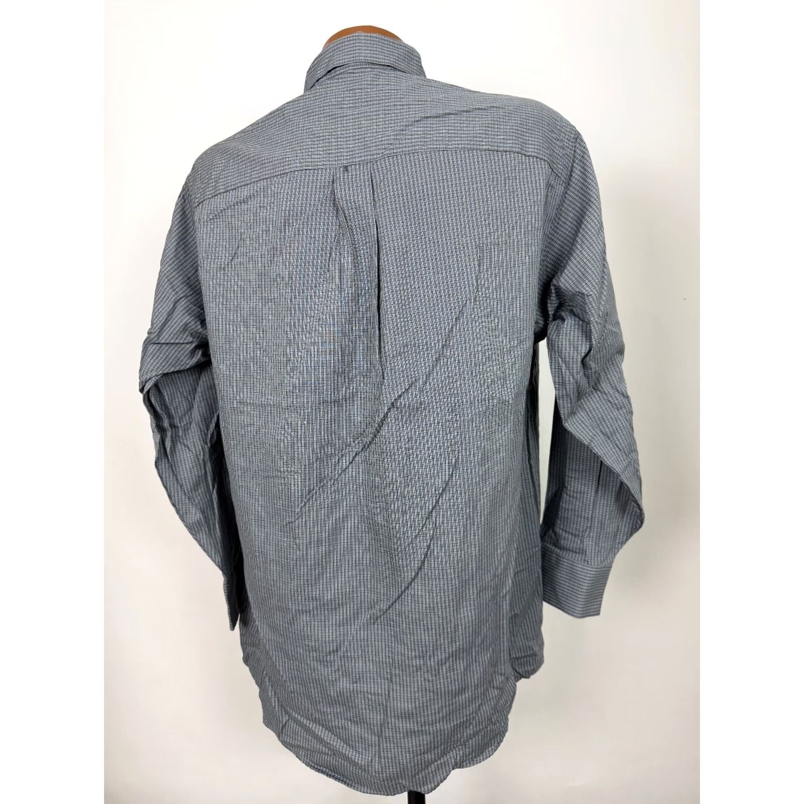 Geoffrey Beene VINTAGE Geoffrey Beene Dress Shirt Men L Blue Plaid 16 32 33 Wrinkle Resistant Button-Down Collar Mens Size 42R - 6 Thumbnail