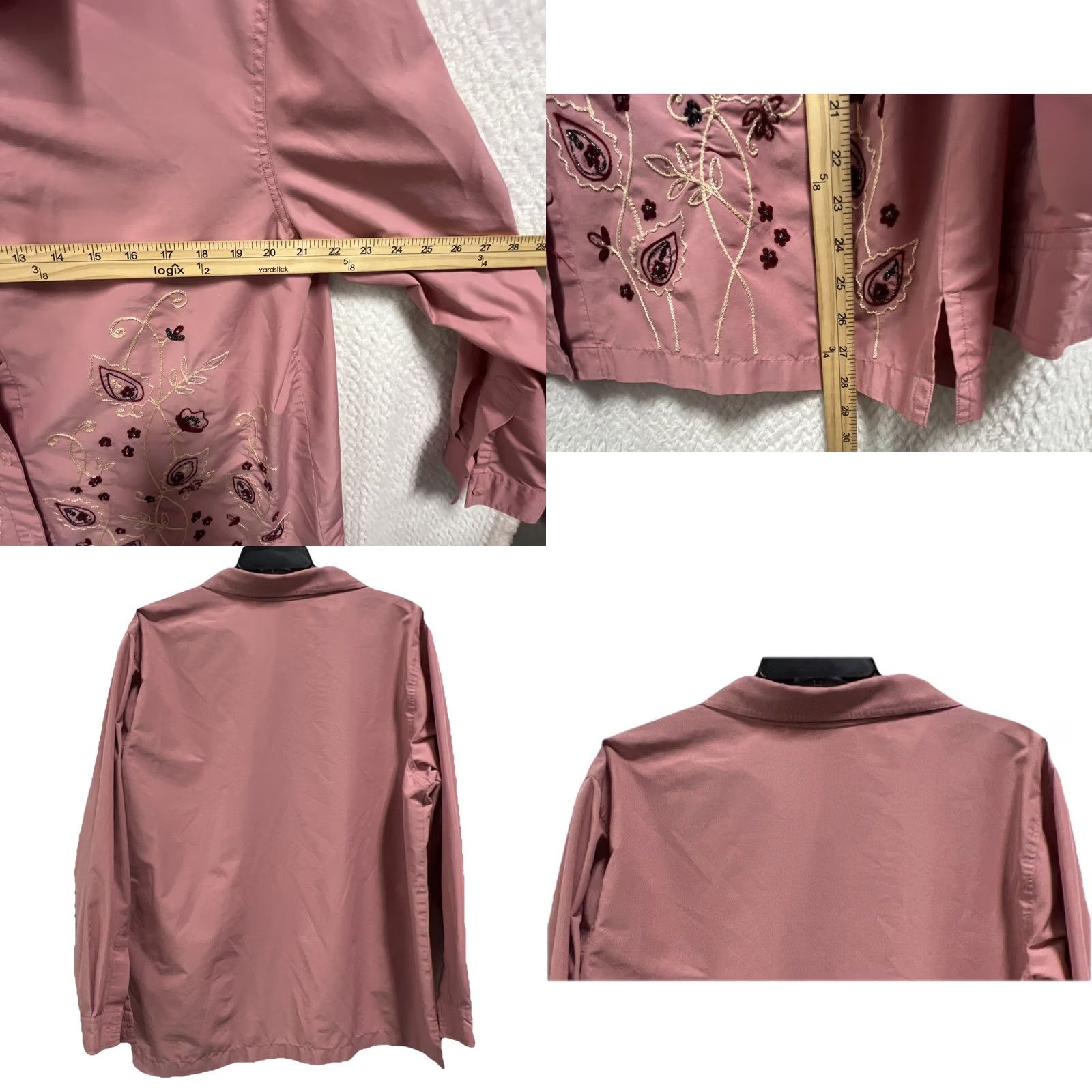 Pinko VINTAGE Adrian Delafield Blouse Pink 3/4 Sleeve Embroidered Sequin Cottagecore Women’s XL Size XL / US 12-14 / IT 48-50 - 8 Thumbnail