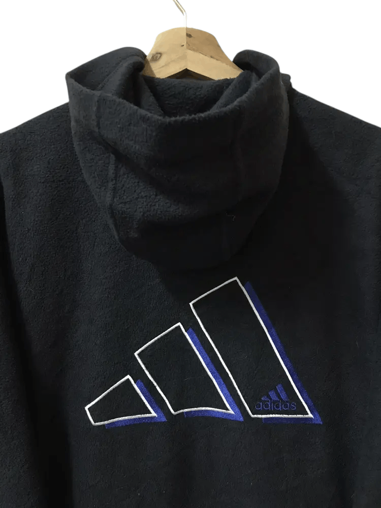 Adidas Vintage 90's Adidas 3 Stripes Fleece Hoodies Size US L / EU 52-54 / 3 - 4 Thumbnail