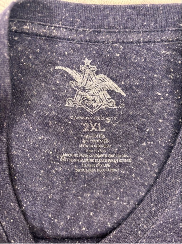 Budweiser Men's Budweiser T-shirt 2XL Blue Size US XL / EU 56 / 4 - 7 Thumbnail