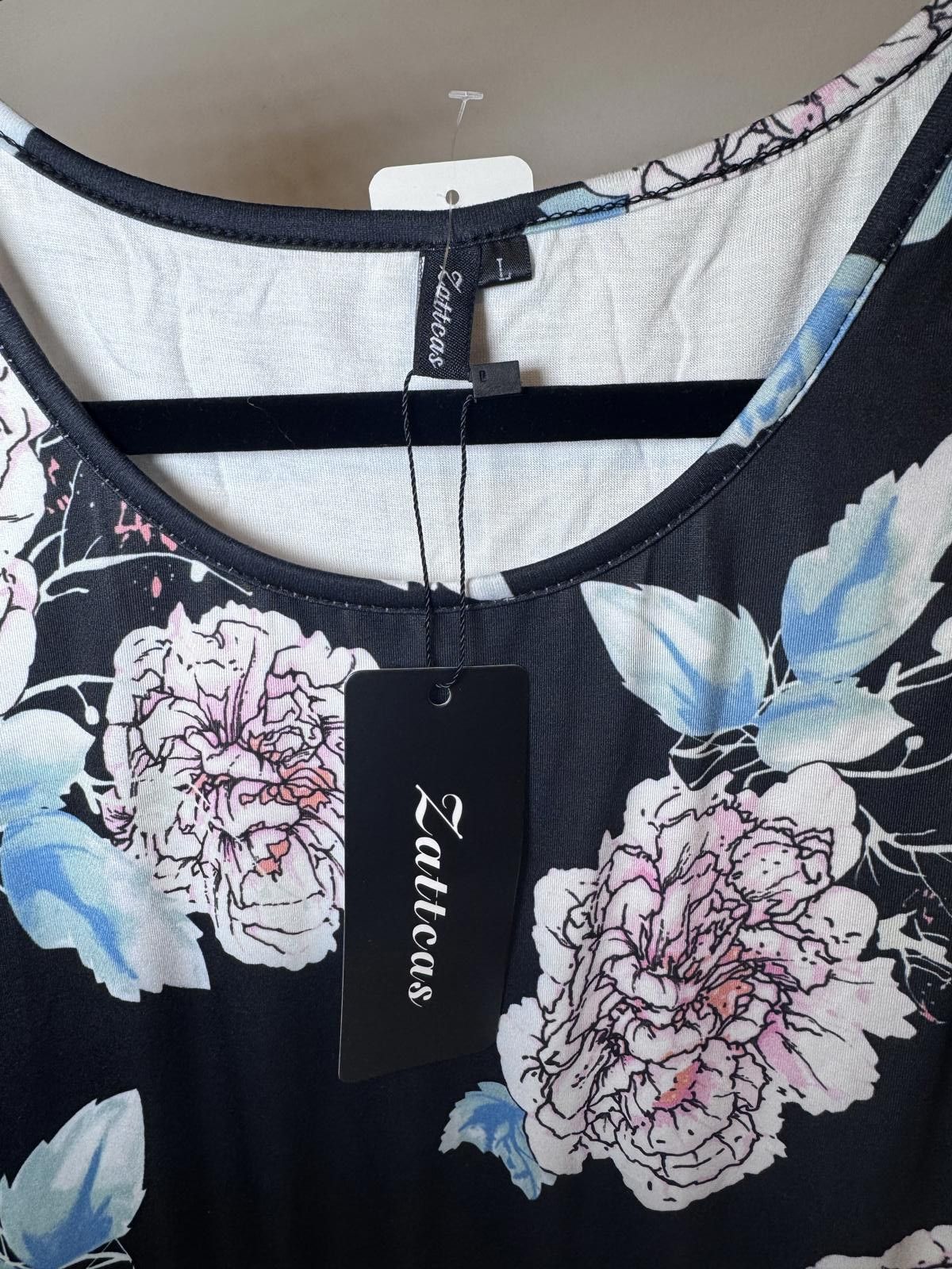 Designer Zattraas Floral Maxi Dress - Elegant and Comfortable Size L / US 10 / IT 46 - 3 Thumbnail
