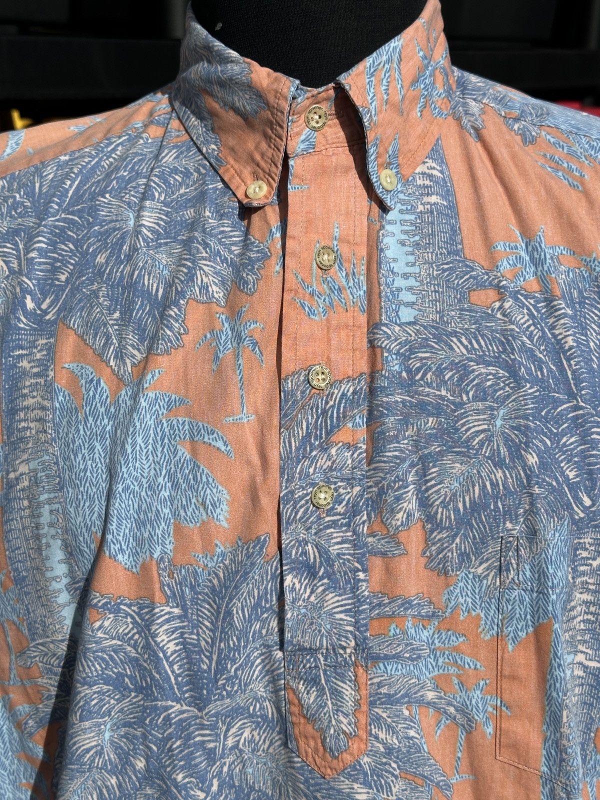 Reyn Spooner PreOwned Reyn Spooner Blue/Orange Hawaiian Print Men's M Size US M / EU 48-50 / 2 - 3 Thumbnail