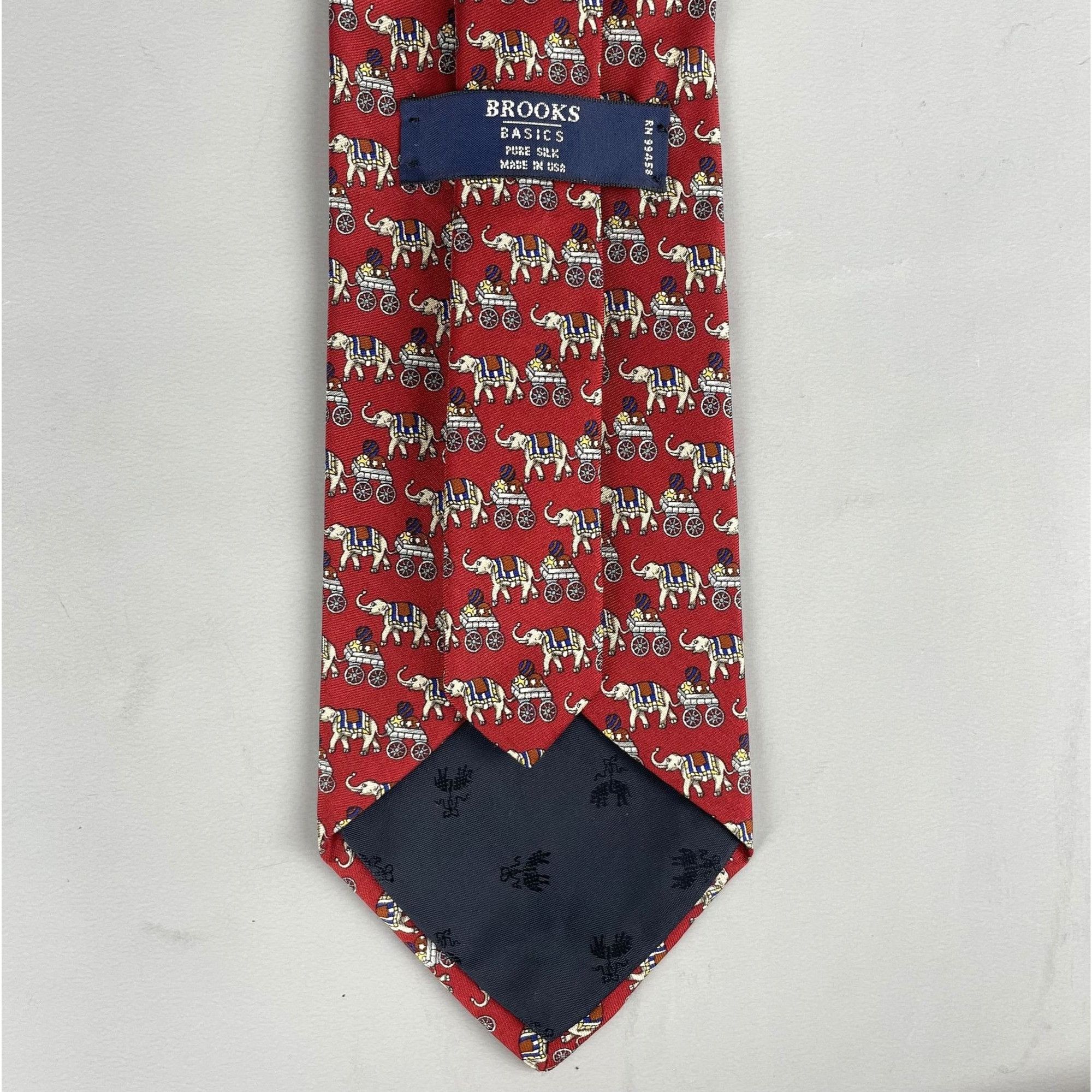 Brooks Brothers Brooks Basics Brooks Bros Red Silk Tie Repeating Elephant Pr Size ONE SIZE - 6 Thumbnail