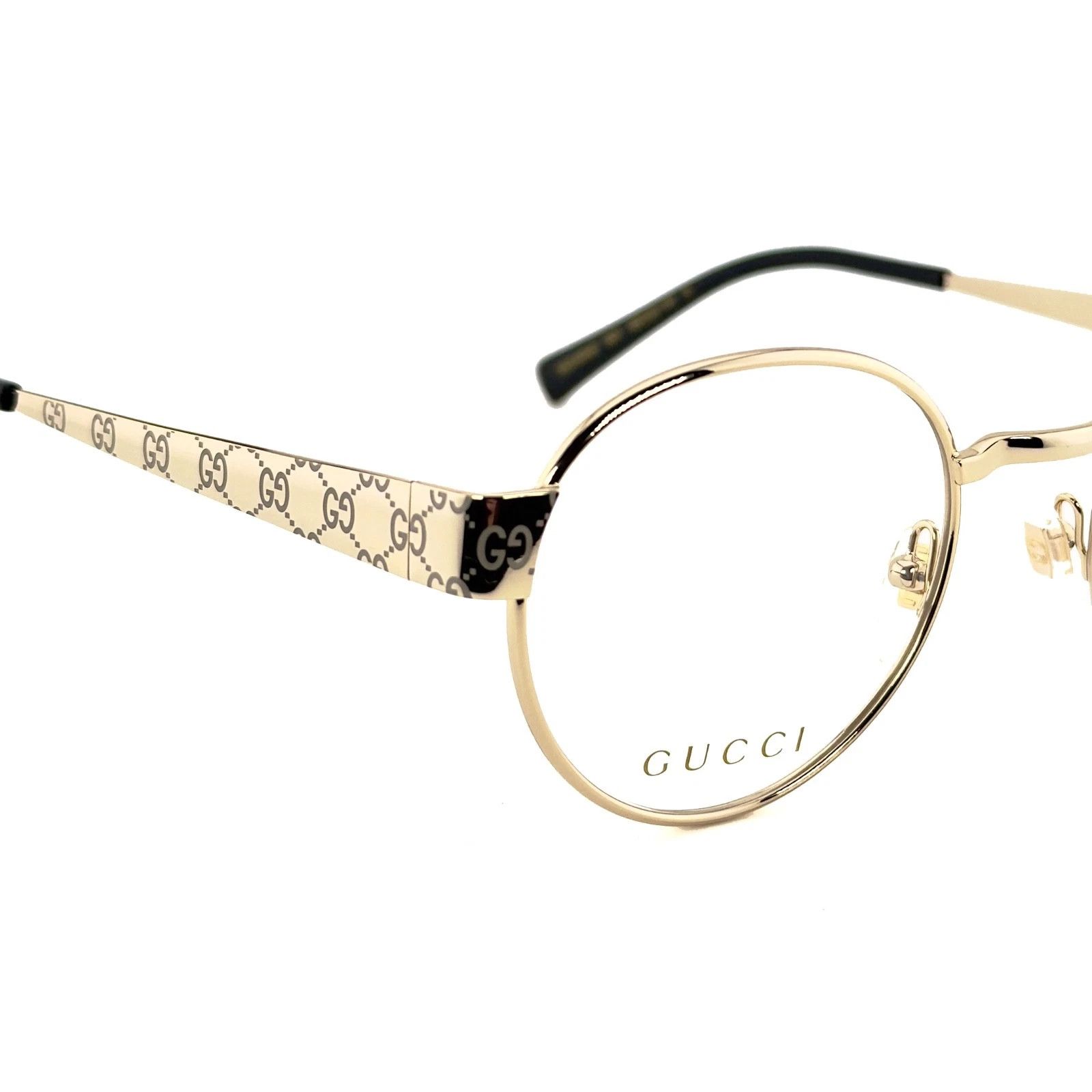 Gucci GUCCI GG1855O 1855 Gold GG Logo Round Unisex Eyeglasses 001 Size ONE SIZE - 8 Thumbnail