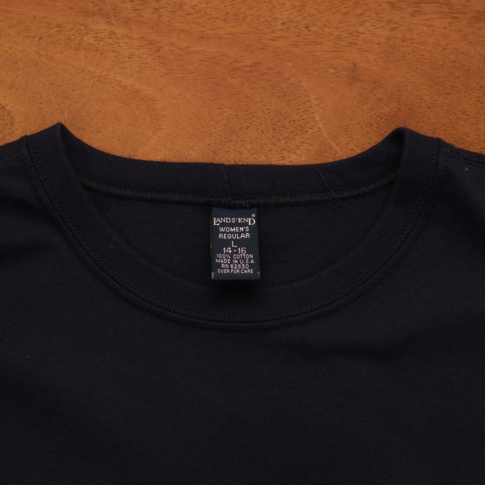Lands' End VTG USA Made- Large - Lands End Womens Heavy T Shirt - Navy Size L / US 10 / IT 46 - 4 Thumbnail
