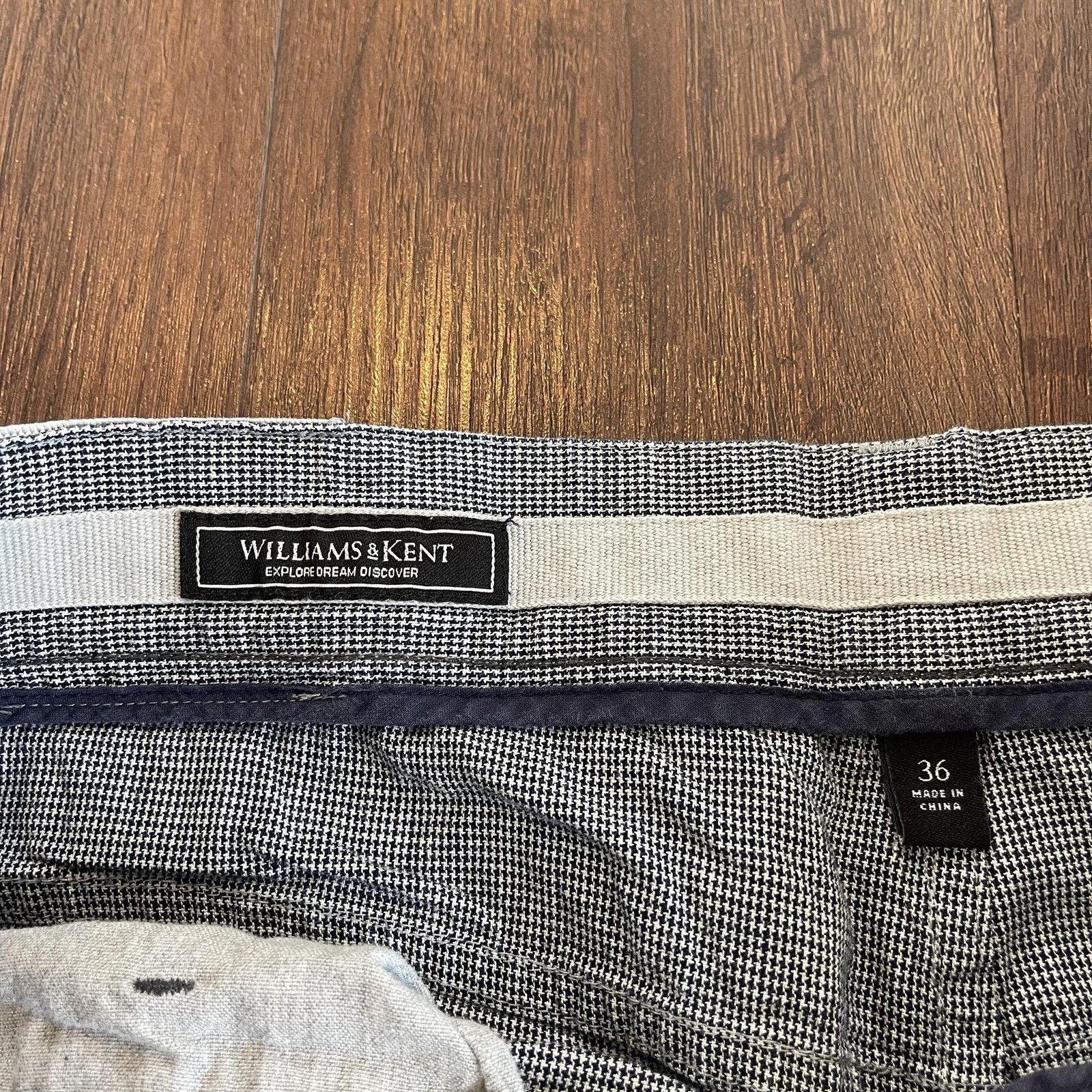 Vintage Williams & Kent Pants Mens 36 Checkered Straight Leg Chinos Size US 36 / EU 52 - 6 Thumbnail