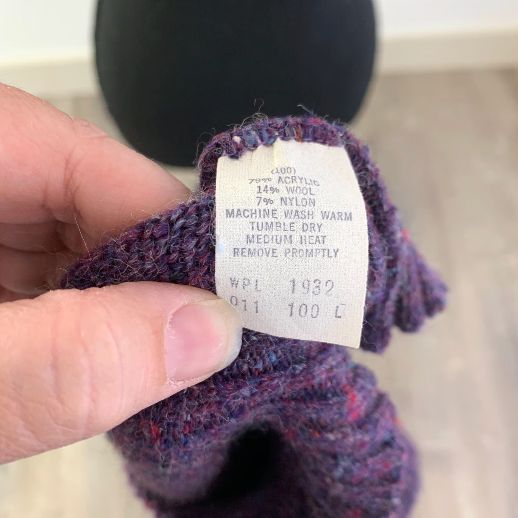 Vintage VINTAGE Garland Purple V-Neck Marled Wool Blend Sweater Medium L Size L / US 10 / IT 46 - 7 Thumbnail