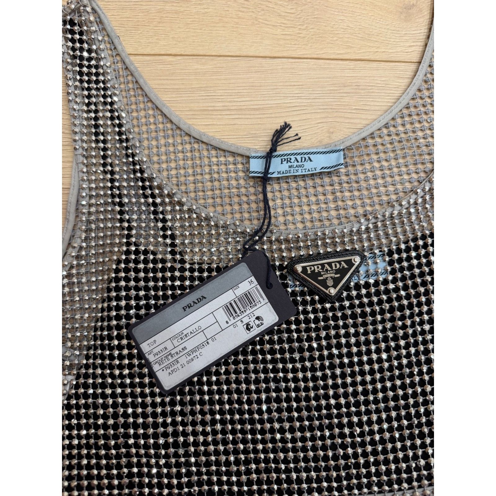 Prada Prada Rhinestone Crystal Strass Logo Vest Top Shirt 36 Size XS / US 0-2 / IT 36-38 - 9 Thumbnail