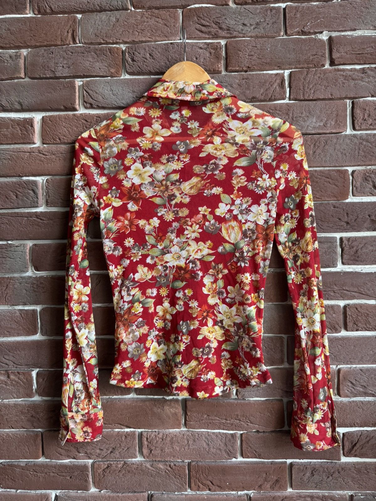 Kenzo Rare Vintage Kenzo Floral Mesh top longsleeve shirt Size S / US 4 / IT 40 - 2 Thumbnail