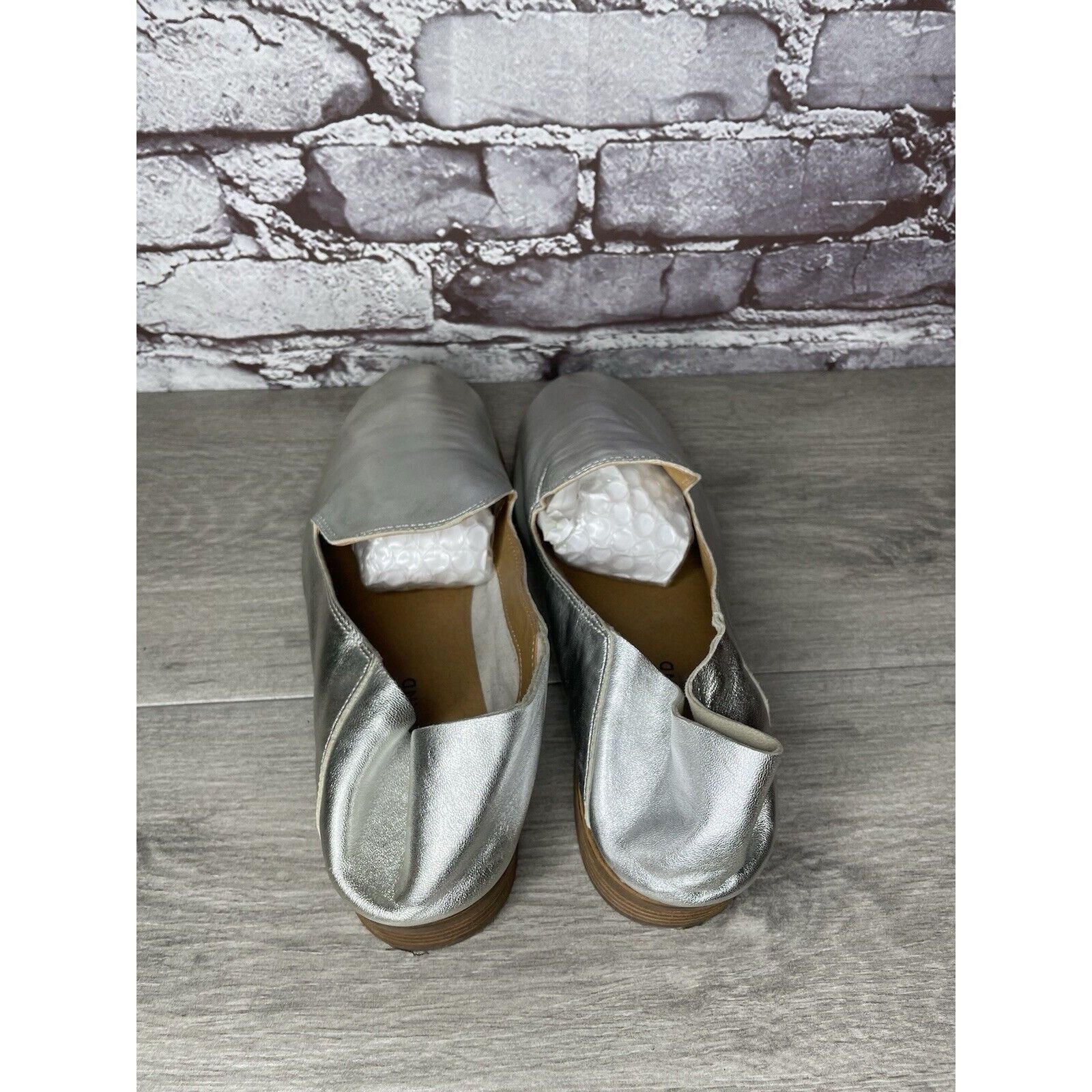 Lucky Brand Lucky Brand Metallic Silver Leather Slip On Loafers Flats Sh Size US 11 / IT 41 - 7 Thumbnail