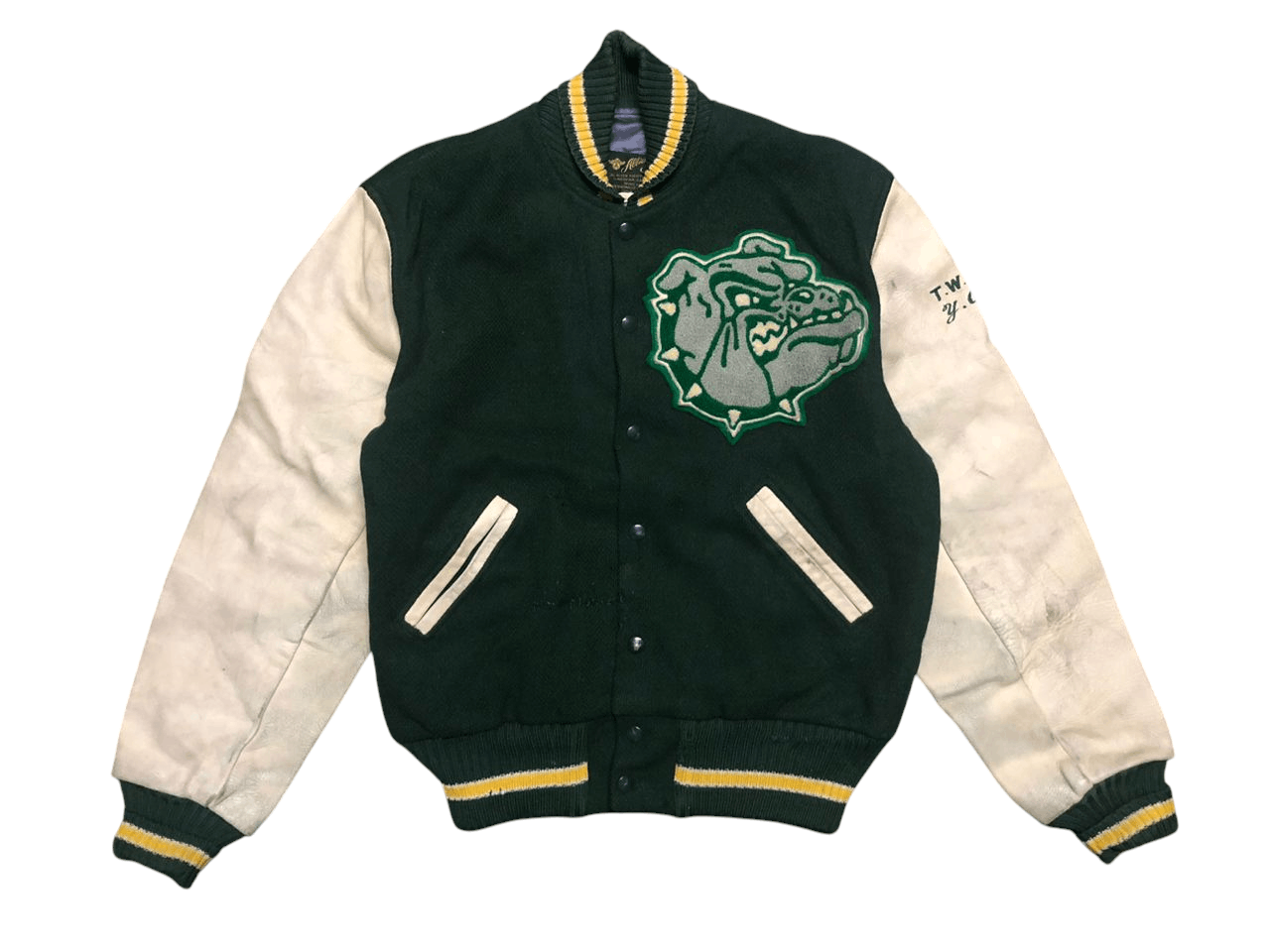 Vintage VINTAGE 90s Albion Hungly Varsity Jacket Distressed Size US M / EU 48-50 / 2 - 2 Thumbnail