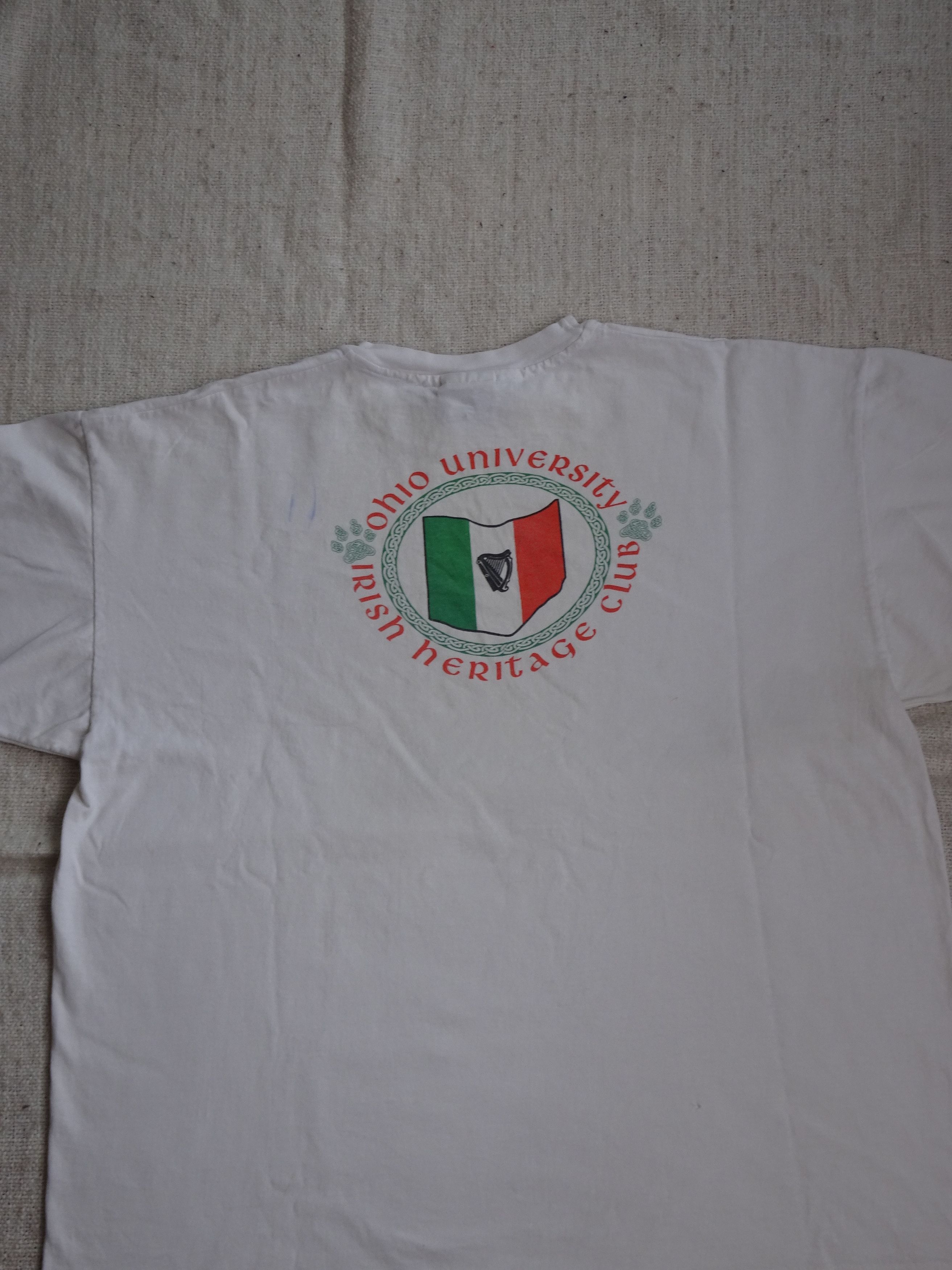 Hanes Vtg 90s Single Stitch Guinness Ohio University Graphic Tee Size US XL / EU 56 / 4 - 5 Thumbnail