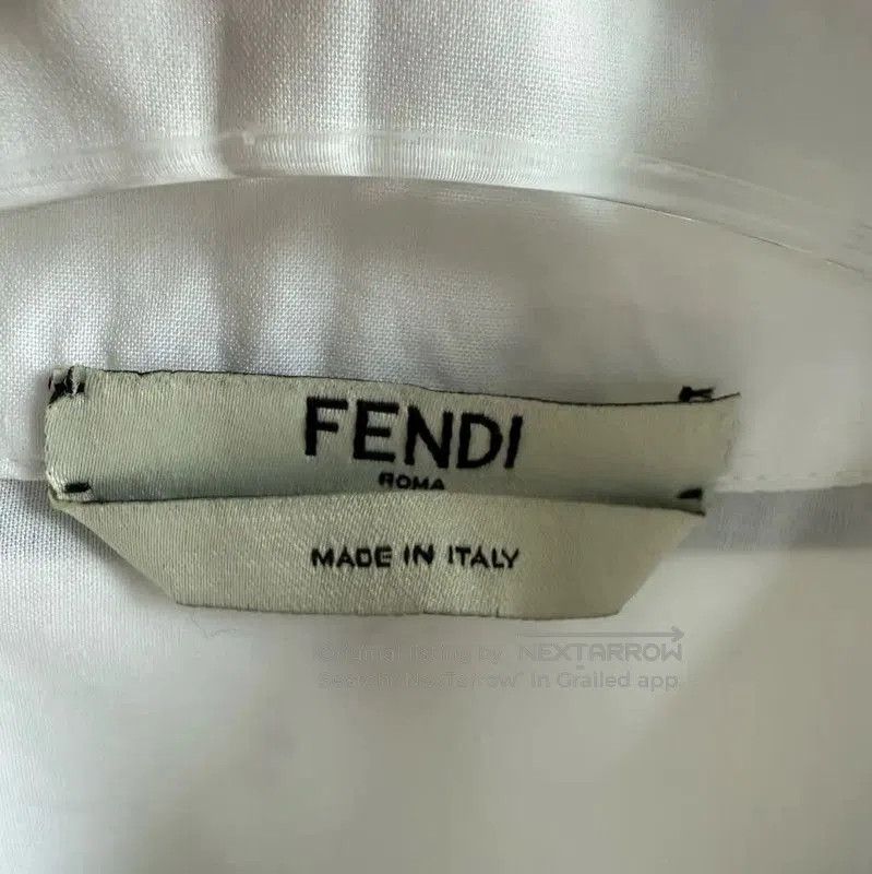 Fendi Fendi White Cotton Shirt with Artistic Design . Size XXS / US 00 / IT 34 - 3 Thumbnail