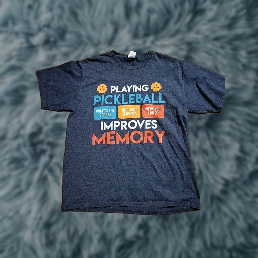 Port & Company VINTAGE Port & Company Shirt XL Men Blue Pickleball? Size US XL / EU 56 / 4 - 1 Thumbnail
