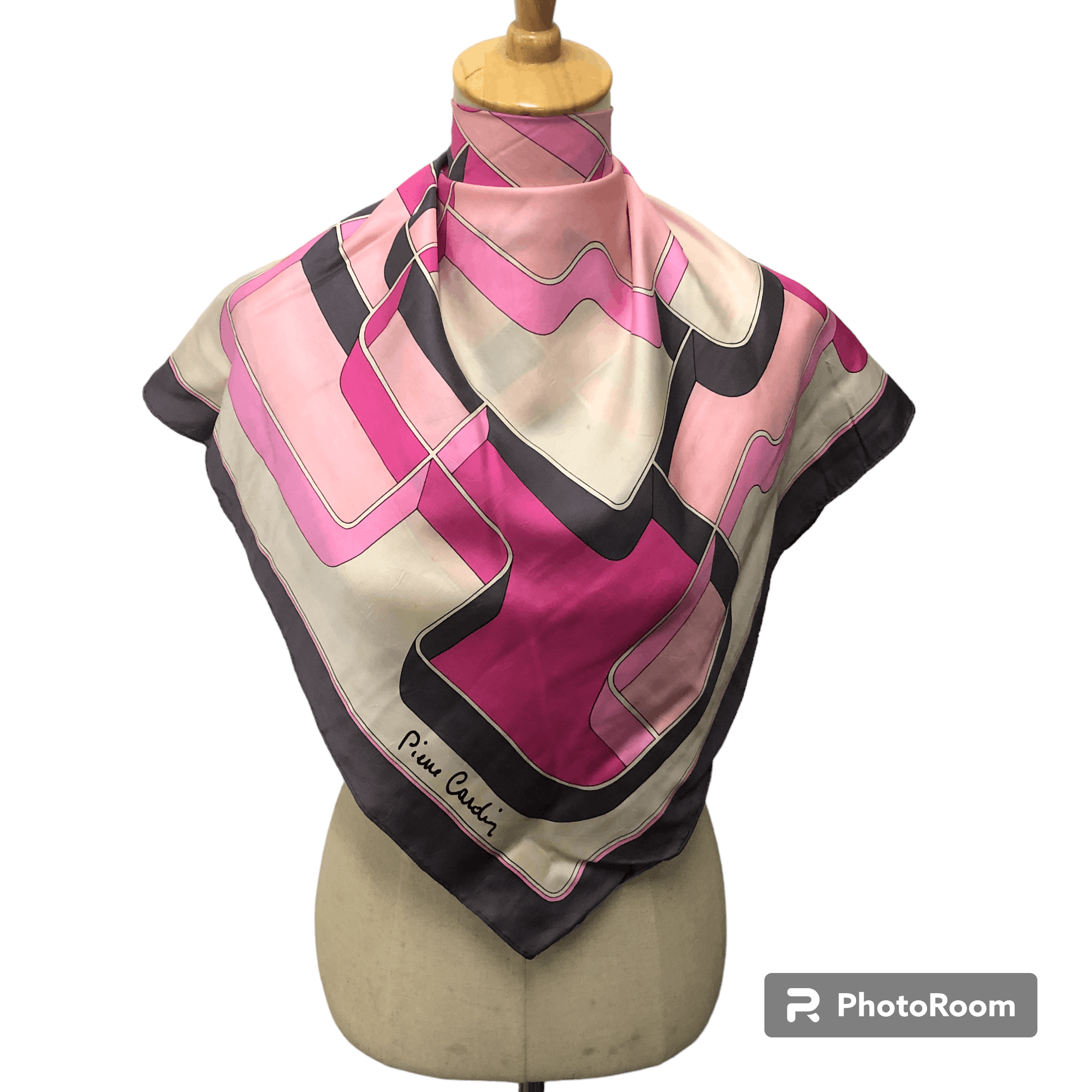 Pierre Cardin Pierre Cardin Abstract Hand Rolled Silk Scarf M1126 Size ONE SIZE - 1 Thumbnail