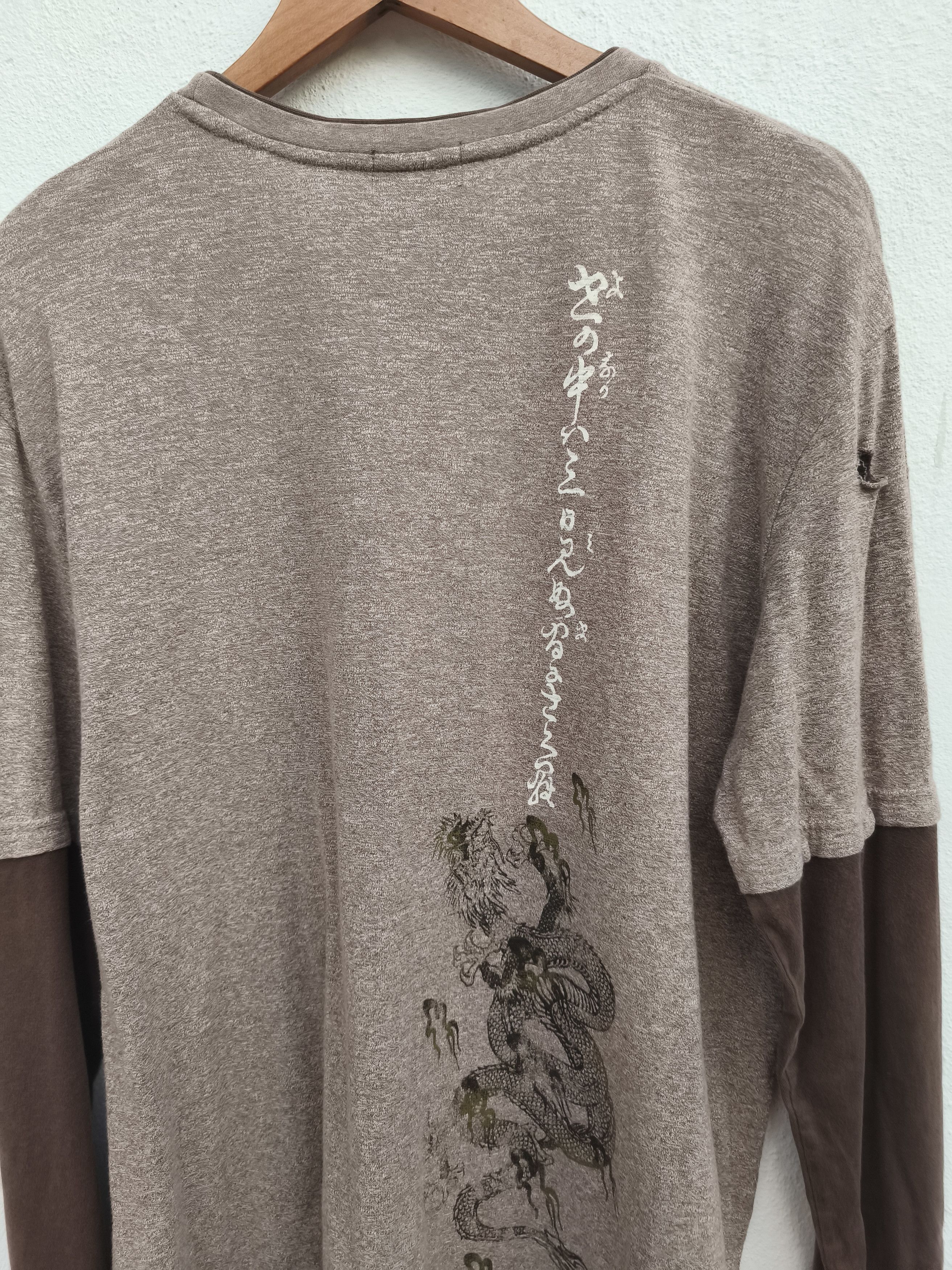 Japanese Brand 🔥 Vintage y2k Sukajan dragon t shirt double sleeve Karakuri Size US L / EU 52-54 / 3 - 6 Thumbnail