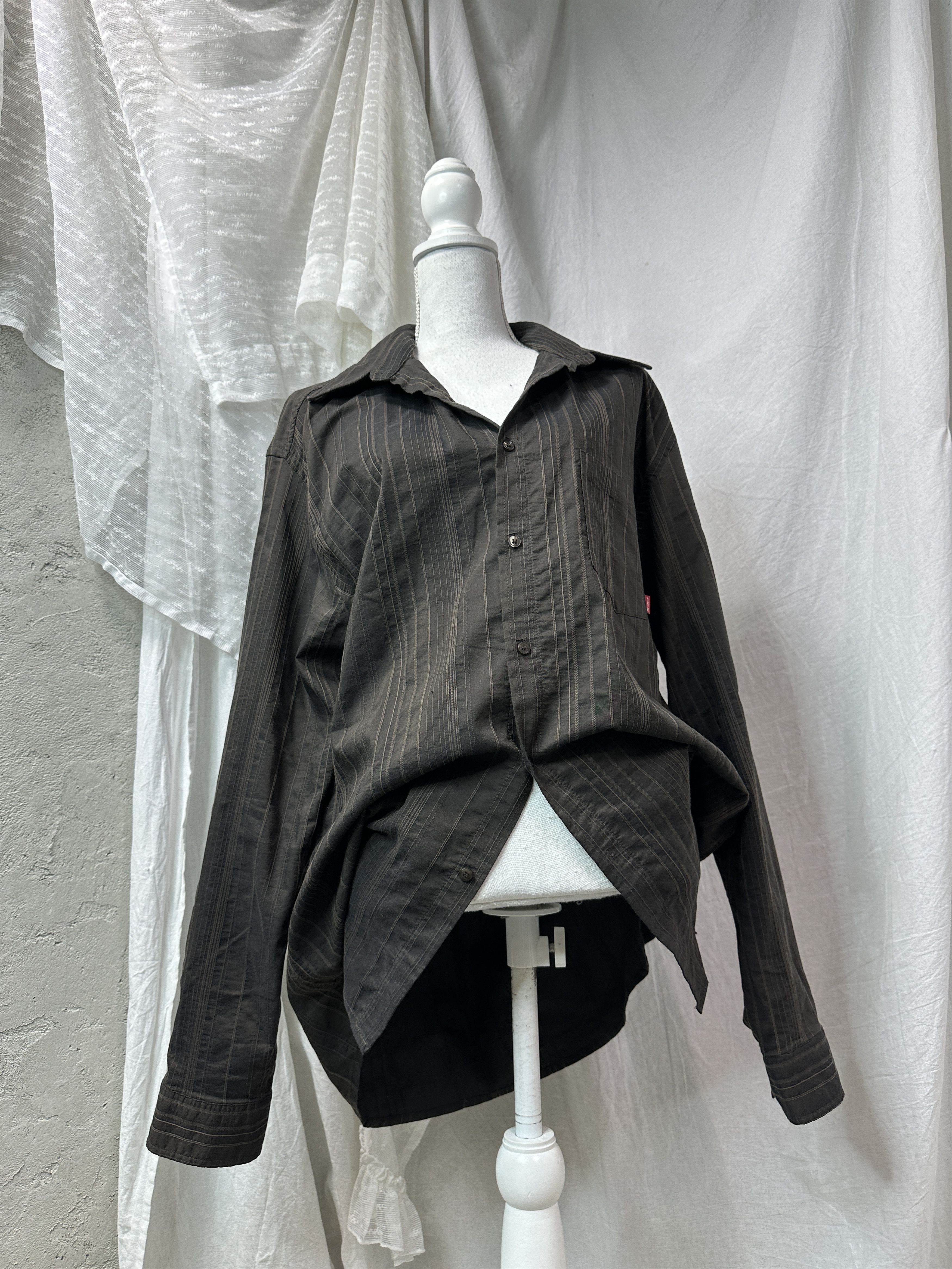 Vintage Vintage Streetwear Striped Classy Oversize Shirt Y2K Size US XL / EU 56 / 4 - 1 Thumbnail
