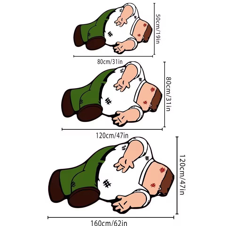 Handmade 50 X 80 cm Lying Modelling Plush Print Carpet Rug Size ONE SIZE - 4 Thumbnail