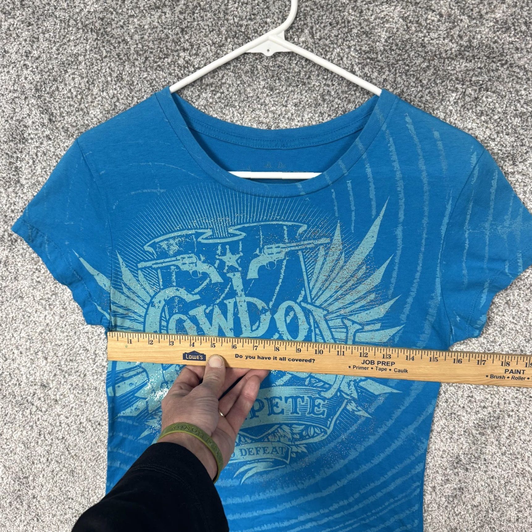 Etro VINTAGE Cowboy Militia Shirt XL Blue Striped T-Shirt Womens Slim Crew Neck Short Sleeve Western Graphic Compete To Defeat Size XL / US 12-14 / IT 48-50 - 4 Thumbnail