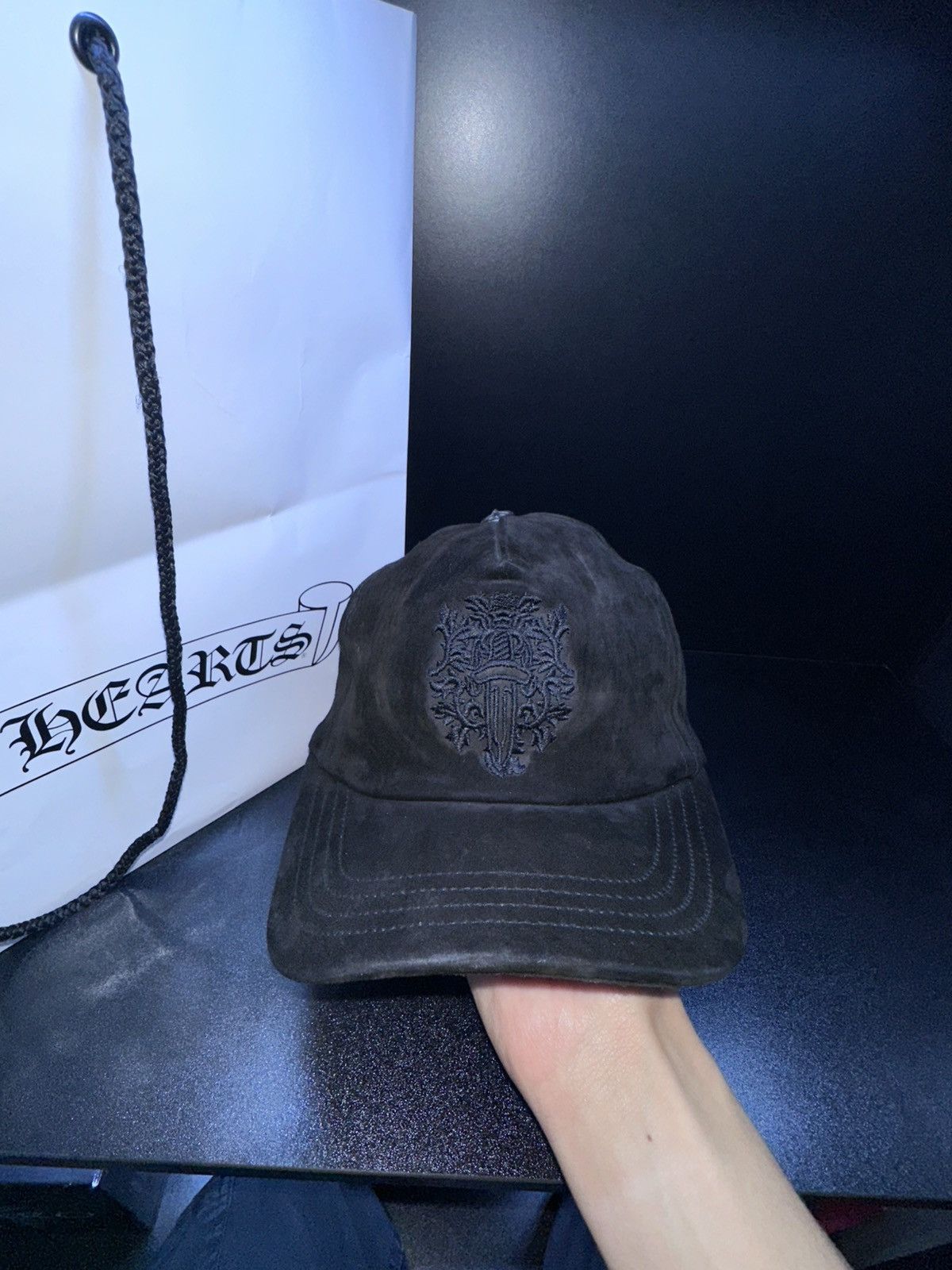 Chrome Hearts CHROME HEARTS - BROWN SUEDE DAGGER 5 PANEL HAT NEW 
