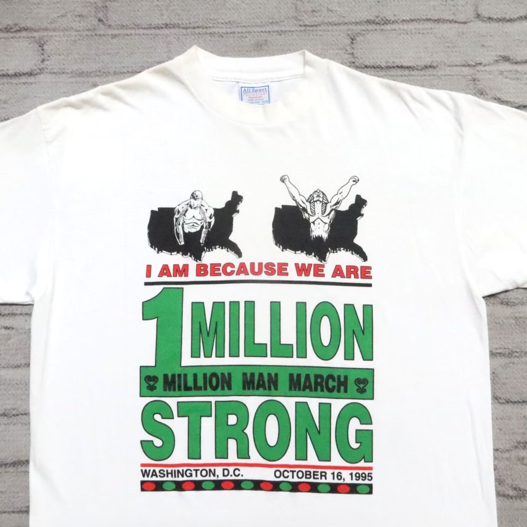 Vintage VINTAGE Million Man March T-Shirt XL White Mens Shirt Size US XL / EU 56 / 4 - 2 Thumbnail