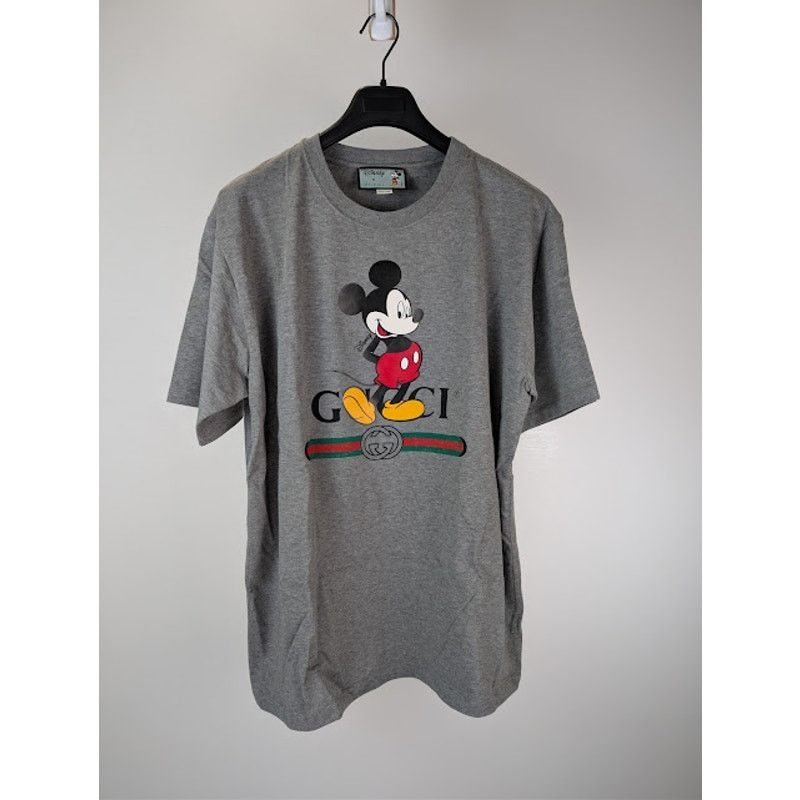 Disney × Gucci o1rshd1 Oversized Mickey Mouse Logo T-Shirt in Grey Size US XL / EU 56 / 4 - 1 Thumbnail