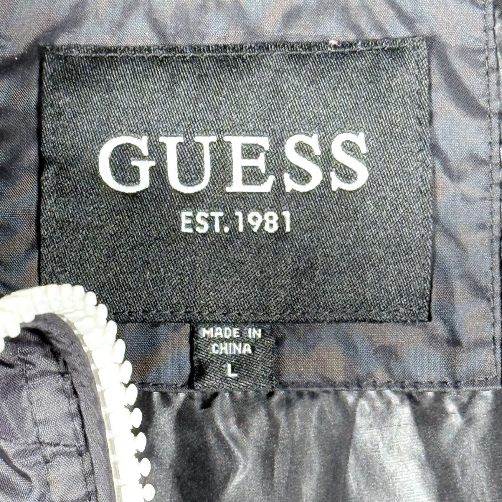 Guess GUESS Hooded Jacket Men Black Water-Resistant Full Zip Large Size US L / EU 52-54 / 3 - 5 Thumbnail